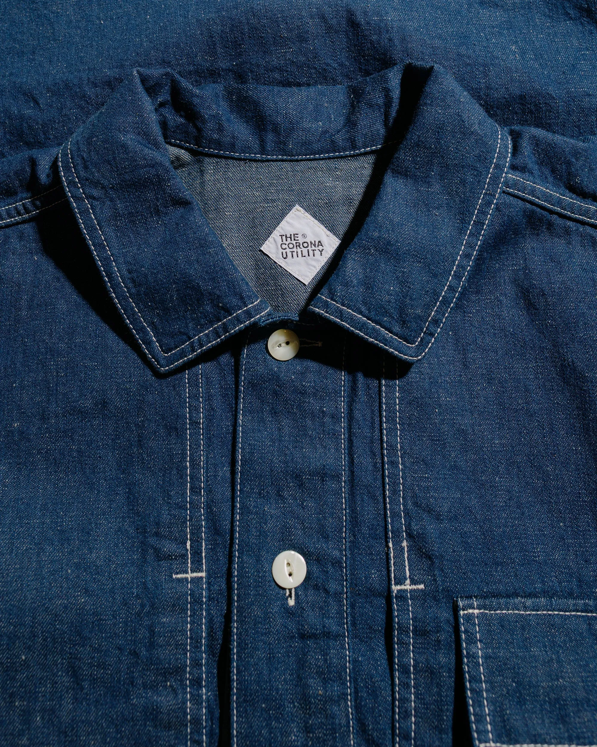 The Corona Utility CSJ004 Corona A.M Pullover Jacket 10oz Classics Denim Indigo sold by Lost & Found product image thumbnail 5