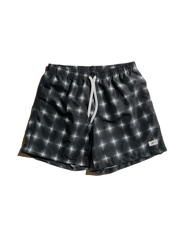 Bather Onyx Digi Plaid Swim Trunk sold by Lost & Found