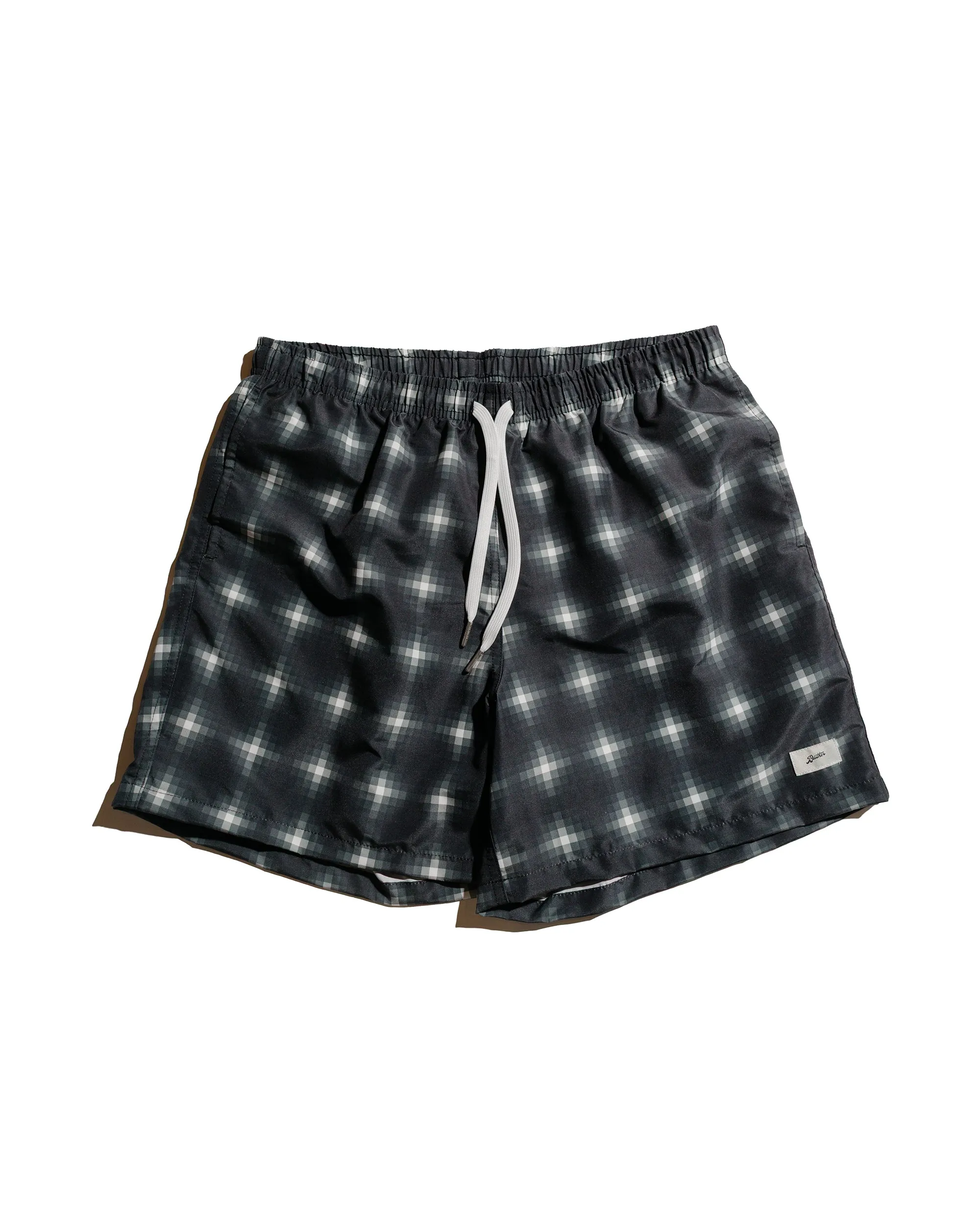 Bather Onyx Digi Plaid Swim Trunk sold by Lost & Found