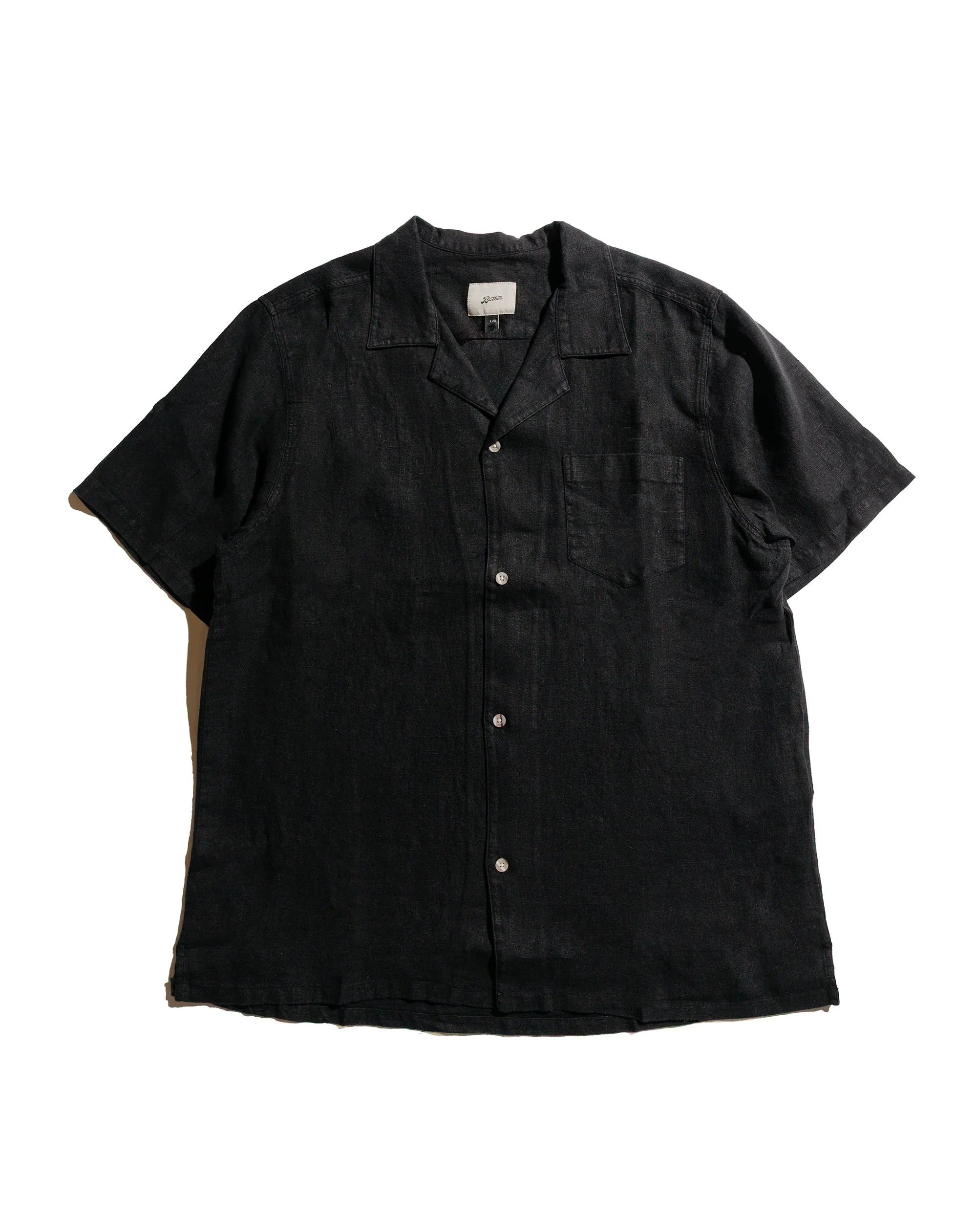 Bather Black Linen Camp Shirt sold by Lost & Found