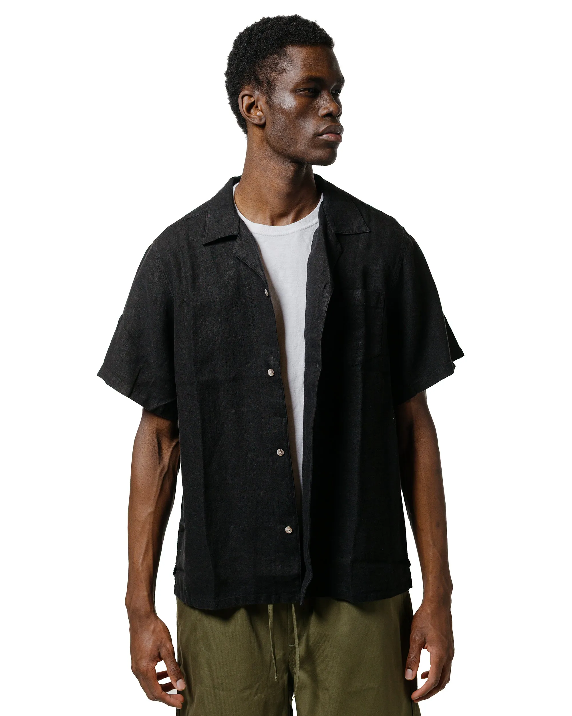 Bather Black Linen Camp Shirt sold by Lost & Found product image thumbnail 2