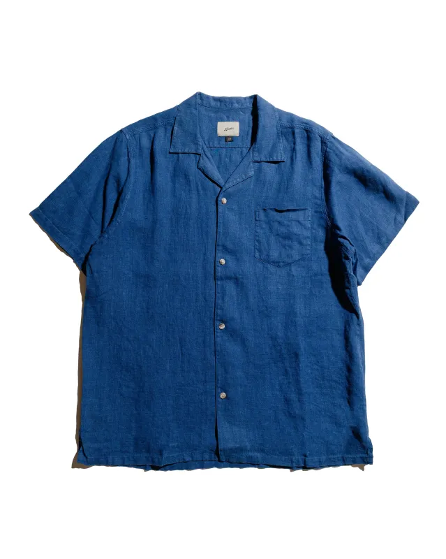 Bather Navy Linen Camp Shirt sold by Lost & Found