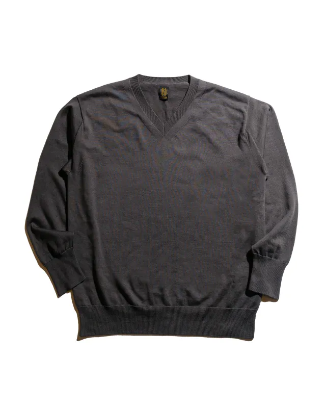 Batoner The Sea Island Cotton V Neck Dark Gray made by BATONER