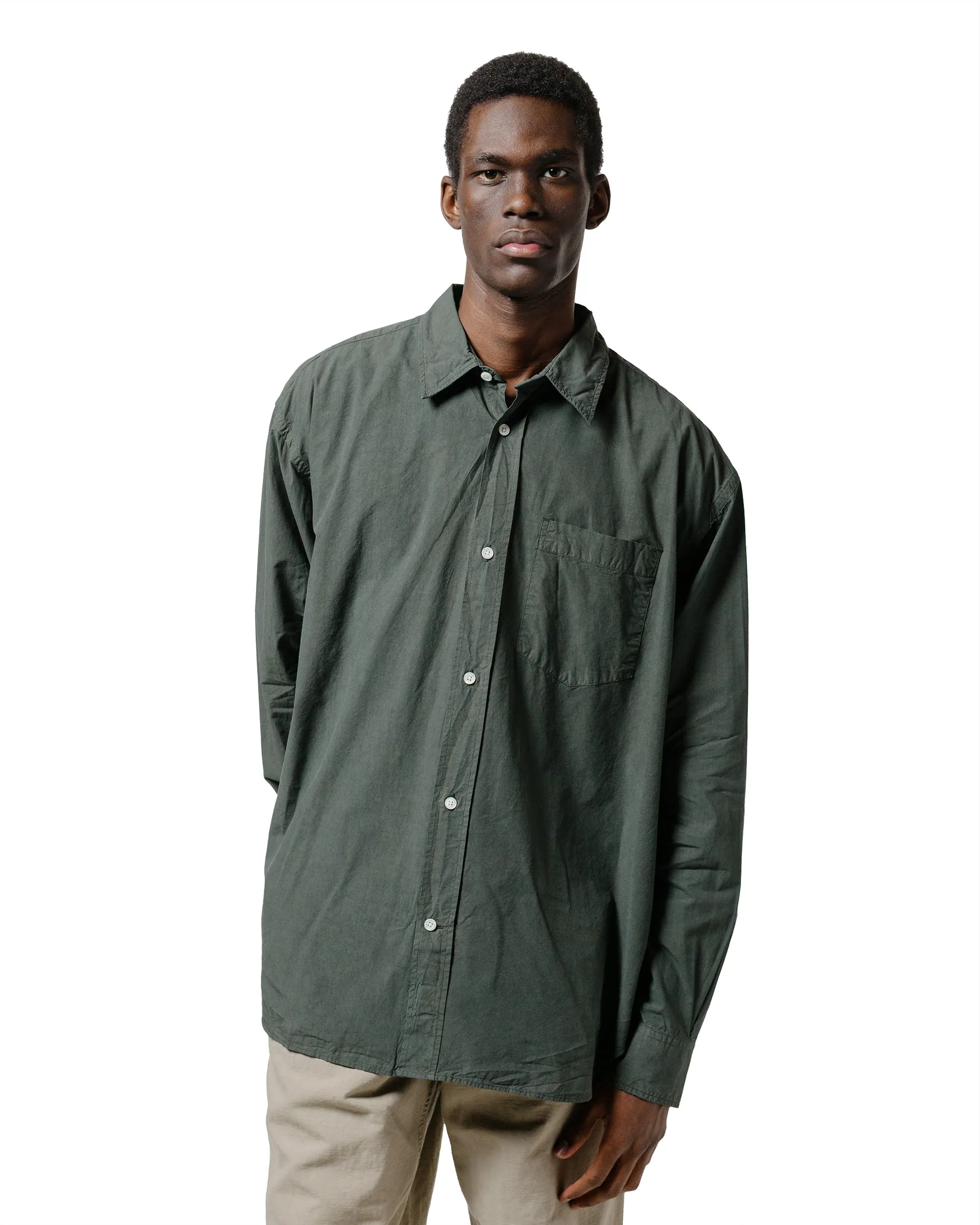 Norse Projects Ole Cotton Tencel Shirt Black Olive sold by Lost & Found product image thumbnail 2