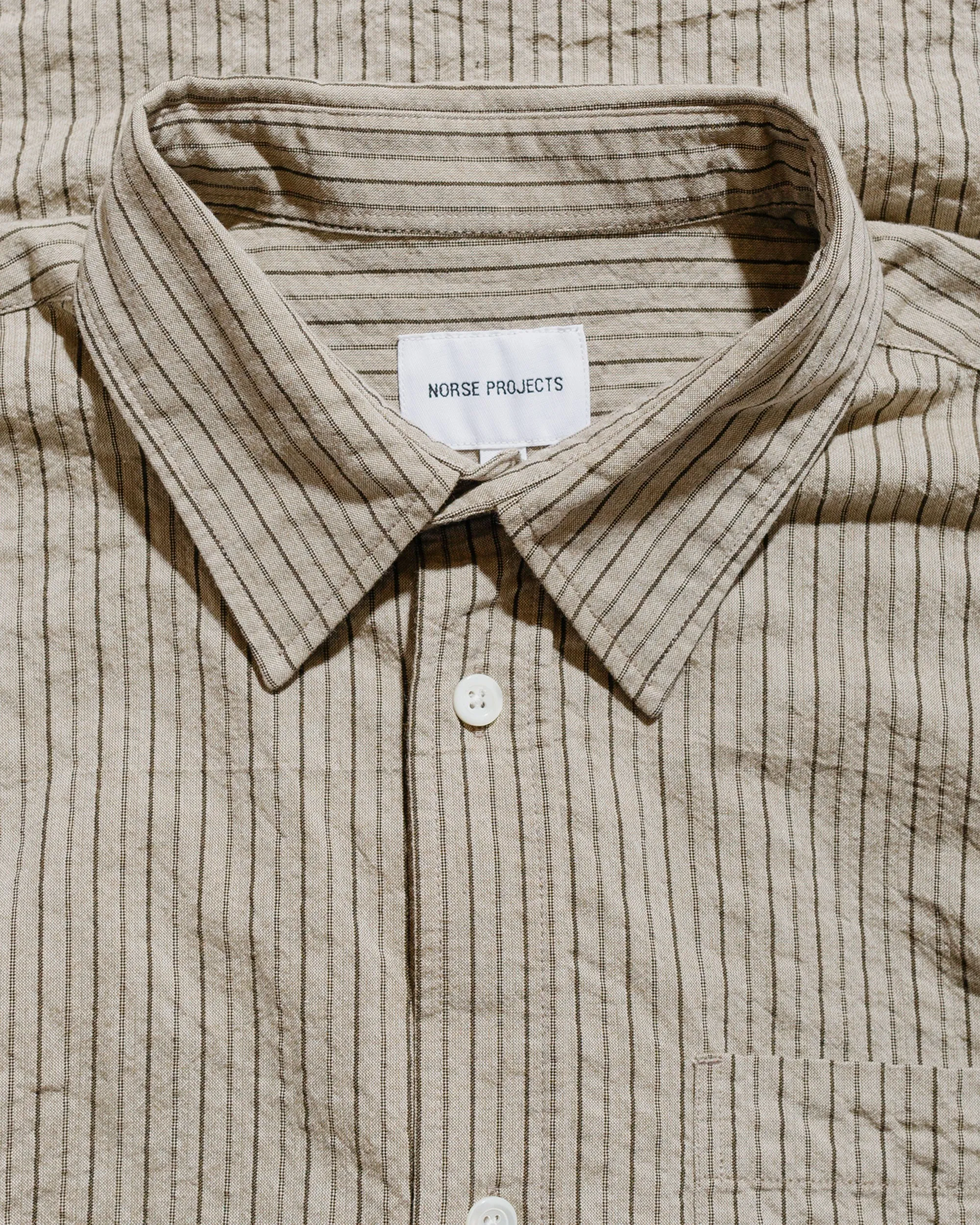 Norse Projects Ole Oversized Striped Shirt Clay sold by Lost & Found product image thumbnail 5