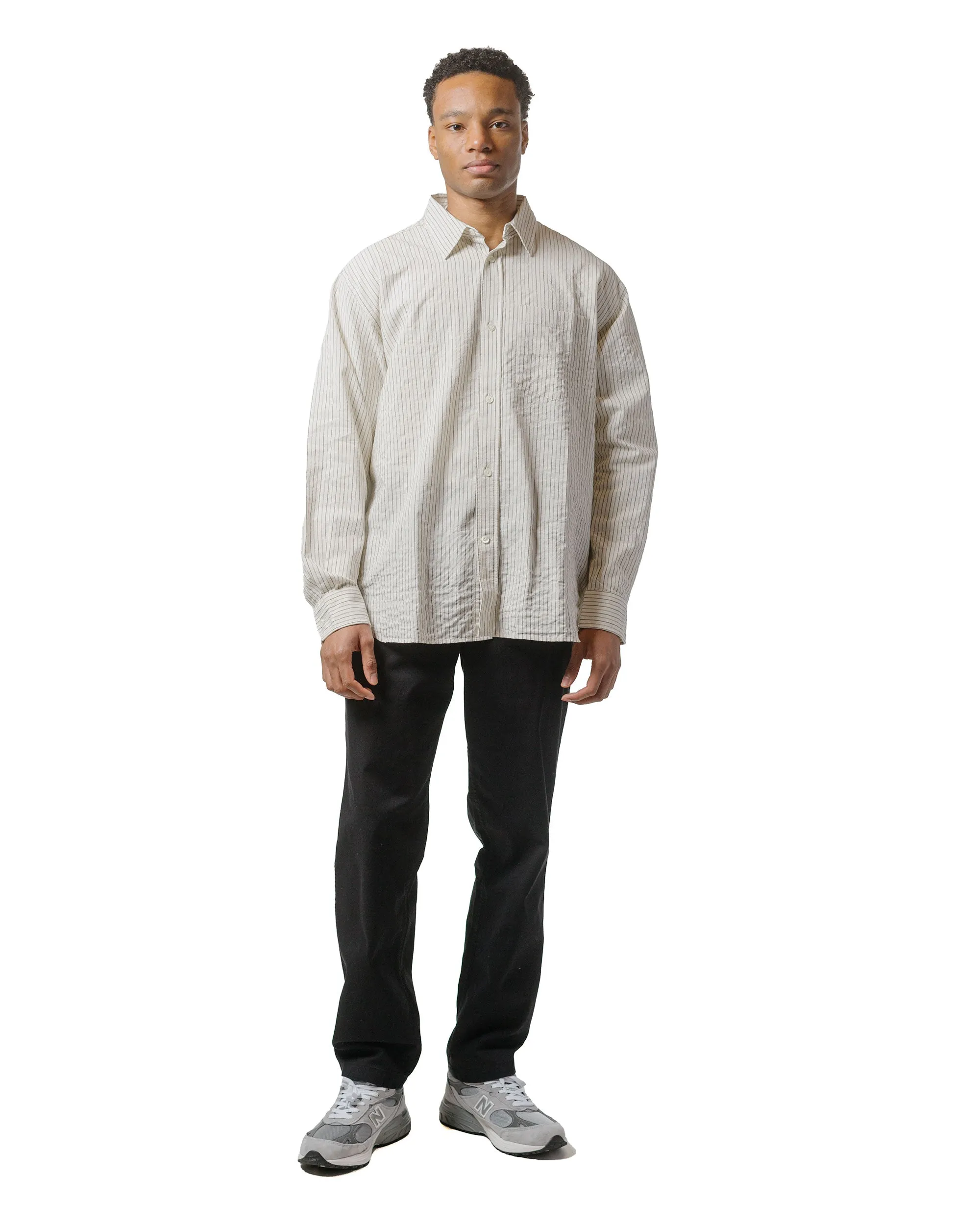 Norse Projects Ole Oversized Striped Shirt Chestnut sold by Lost & Found product image thumbnail 4