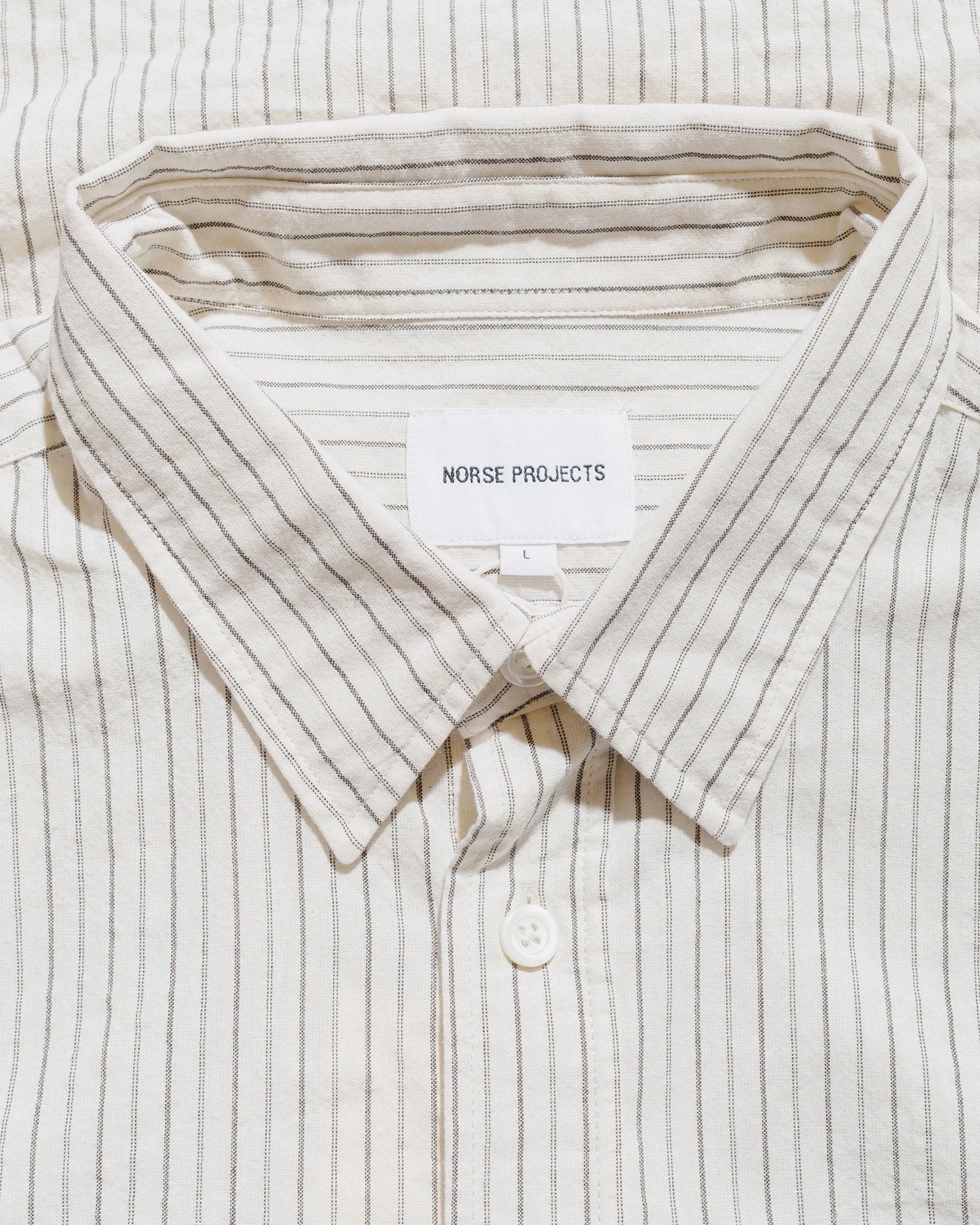 Norse Projects Ole Oversized Striped Shirt Chestnut sold by Lost & Found product image thumbnail 5