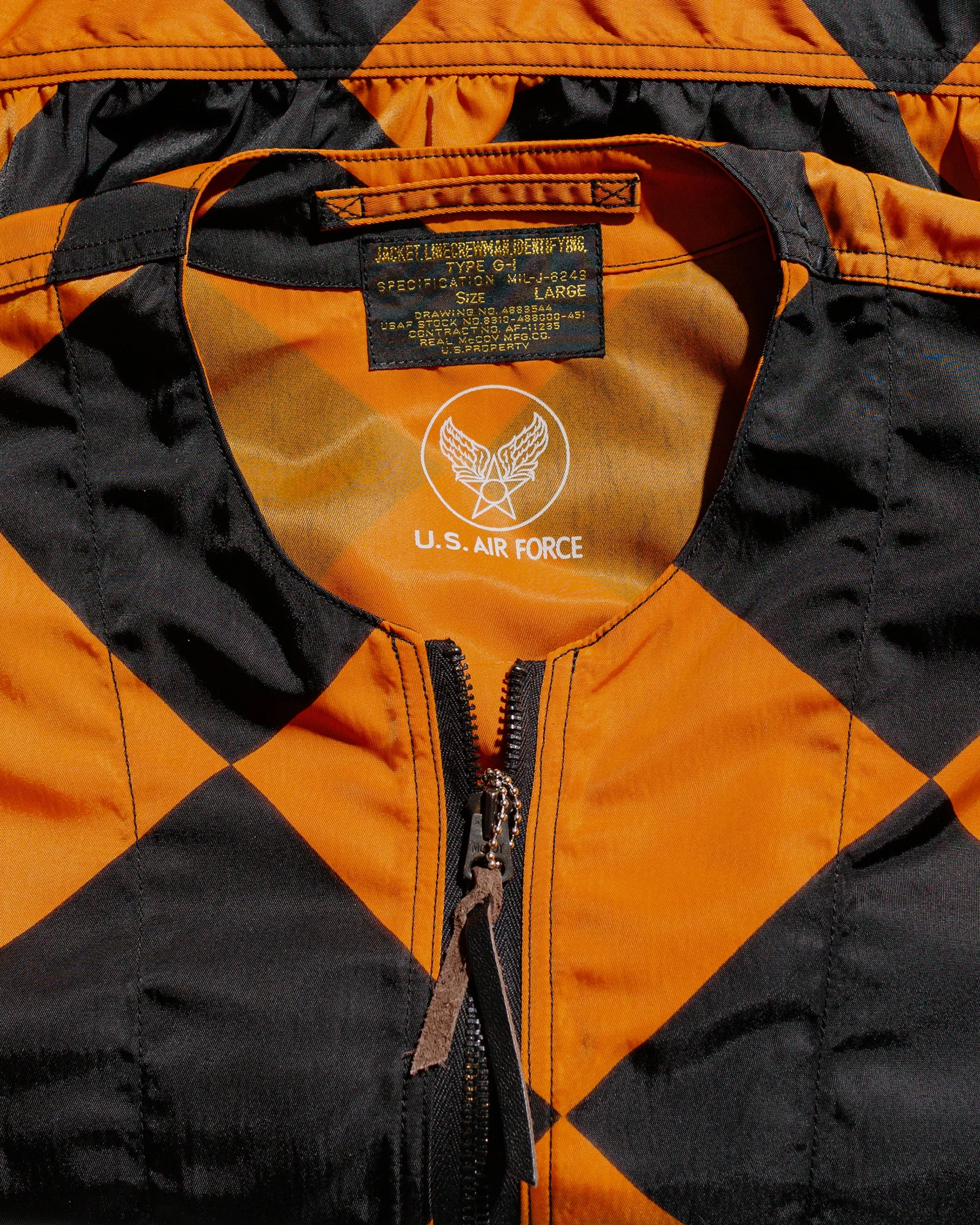 The Real McCoy's MJ25008 Jacket, Linecrewman, Identifying, Type G-1 Orange/Black sold by Lost & Found product image thumbnail 5