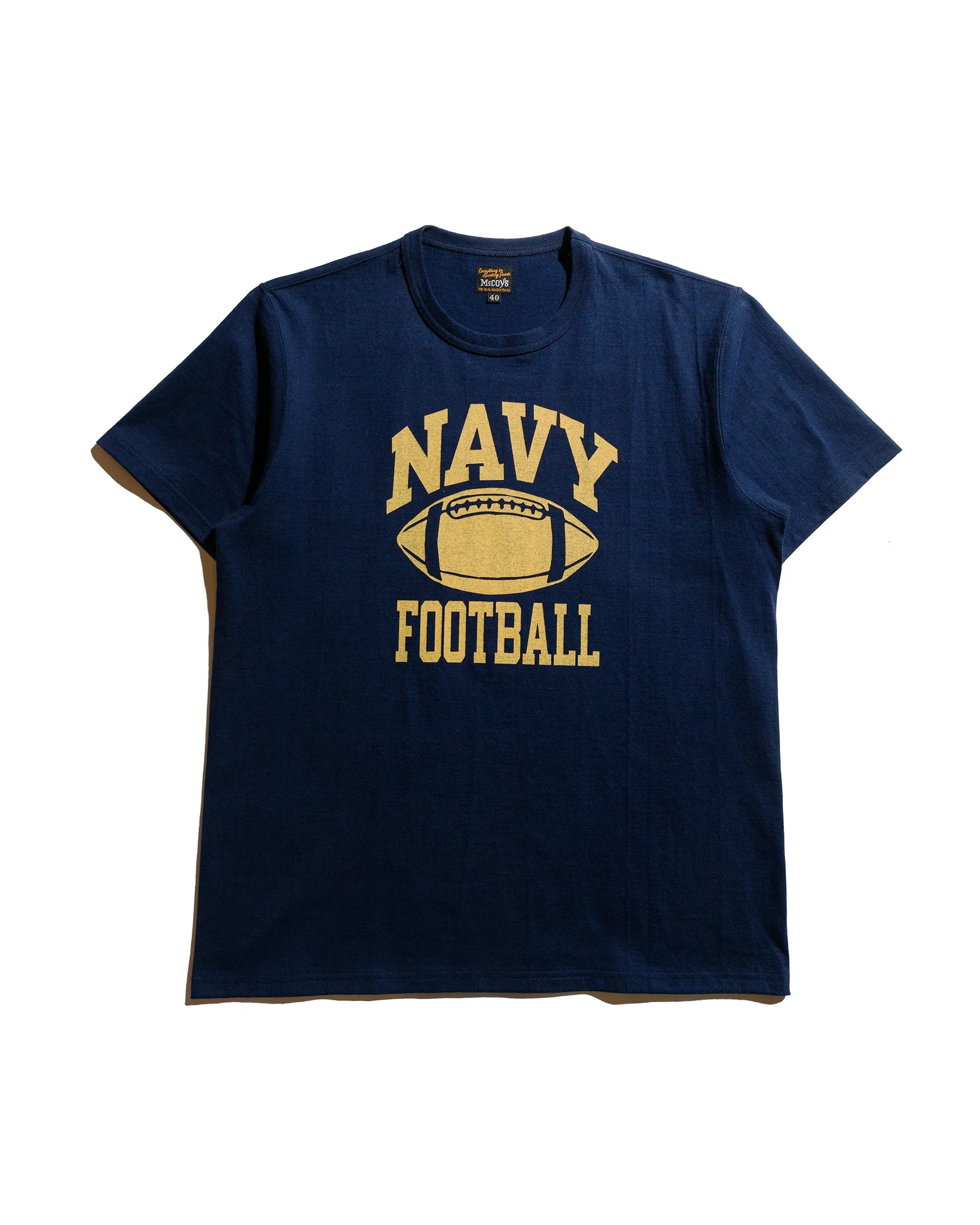 The Real McCoy's MC25010 Military Tee / Navy Football Navy sold by Lost & Found