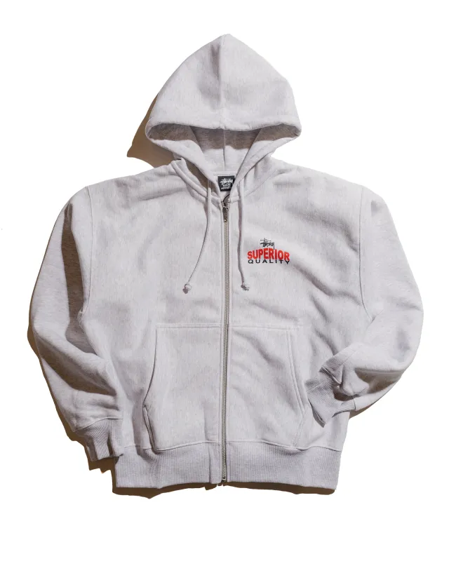 Stüssy Superior Quality Zip Hood Ash Heather sold by Lost & Found