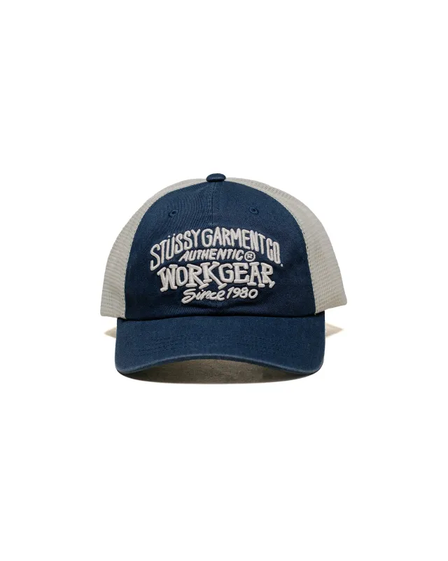 Stüssy Low Profile Workgear Strapback Cap Navy sold by Lost & Found