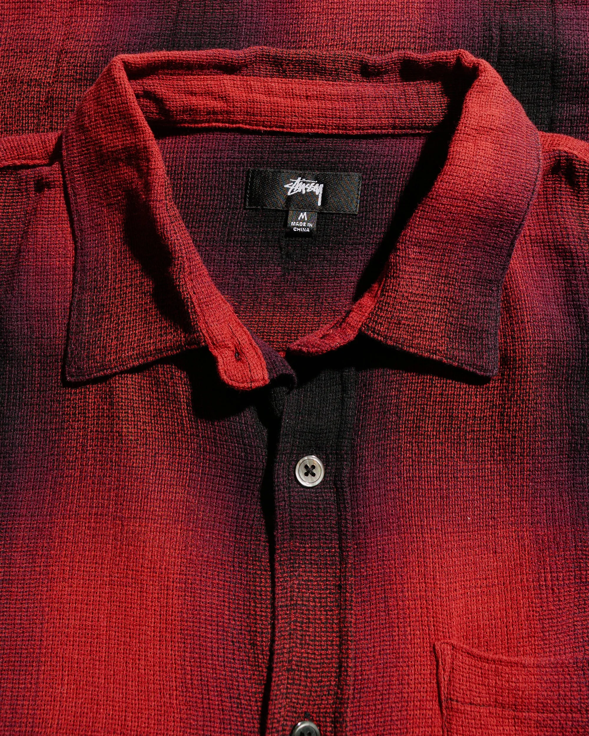 Stüssy Loose Weave Plaid Shirt Red sold by Lost & Found product image thumbnail 2