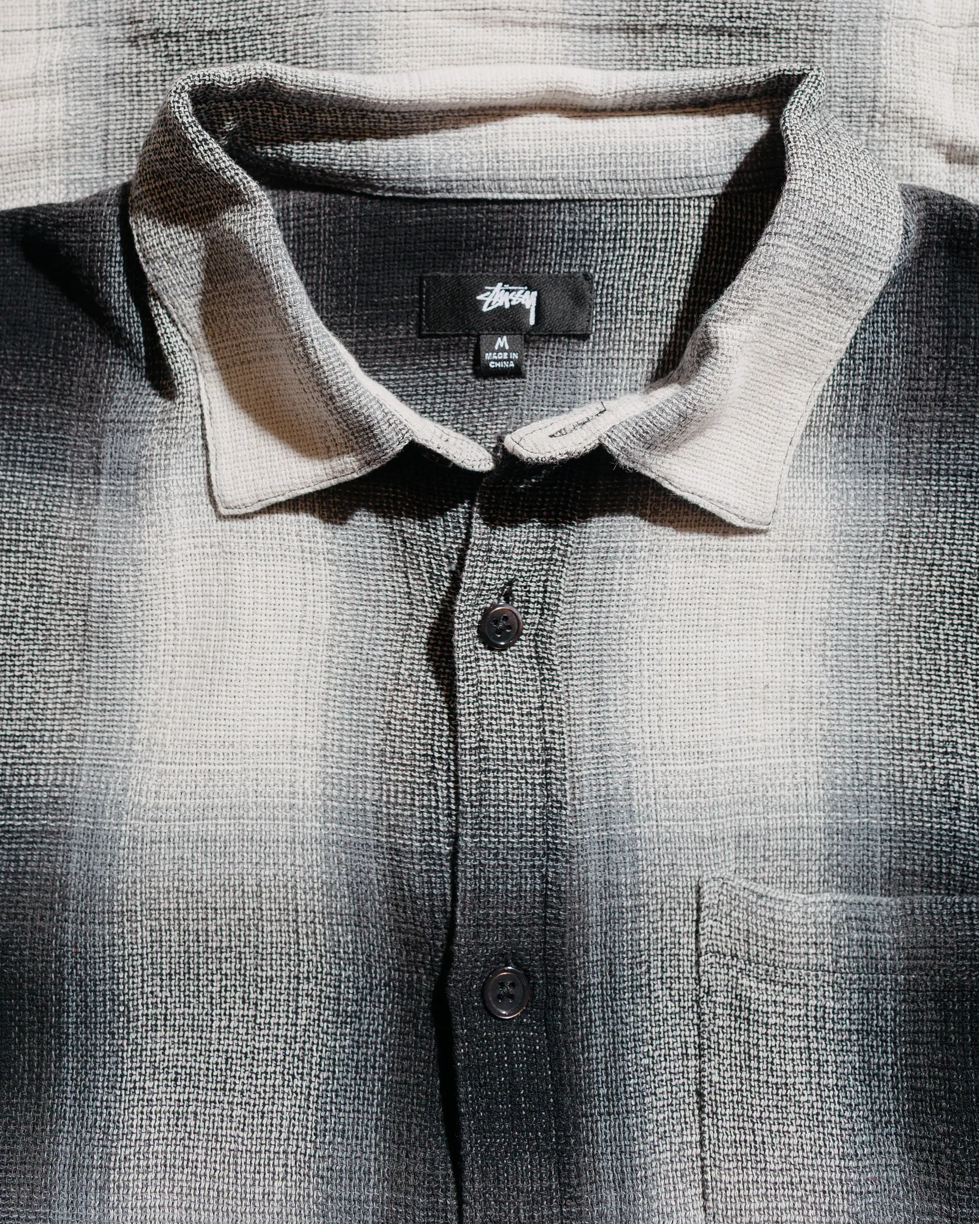 Stüssy Loose Weave Plaid Shirt Grey sold by Lost & Found product image thumbnail 2