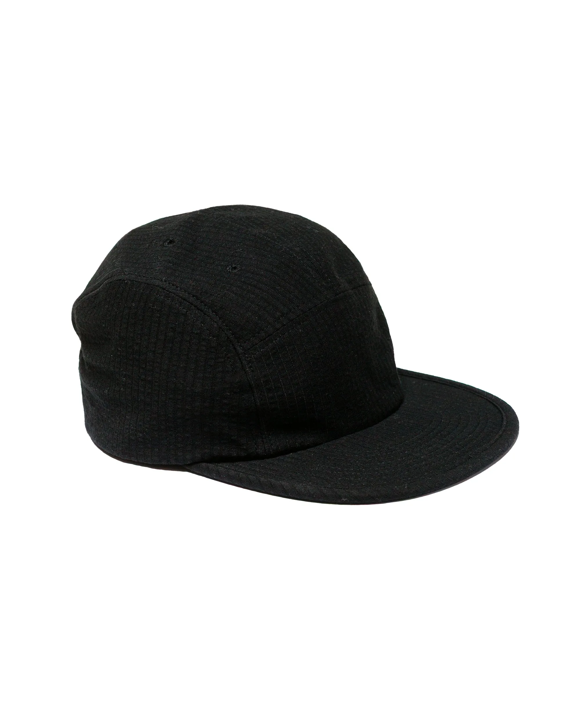 Found Feather 5 Panel Jet Cap CoolMAX Seersucker Black sold by Lost & Found