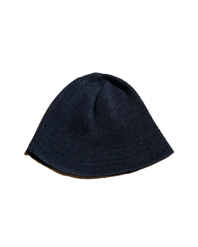 Found Feather Knit Tulip Hat Paper Cotton Rayon Indigo made by Lost & Found