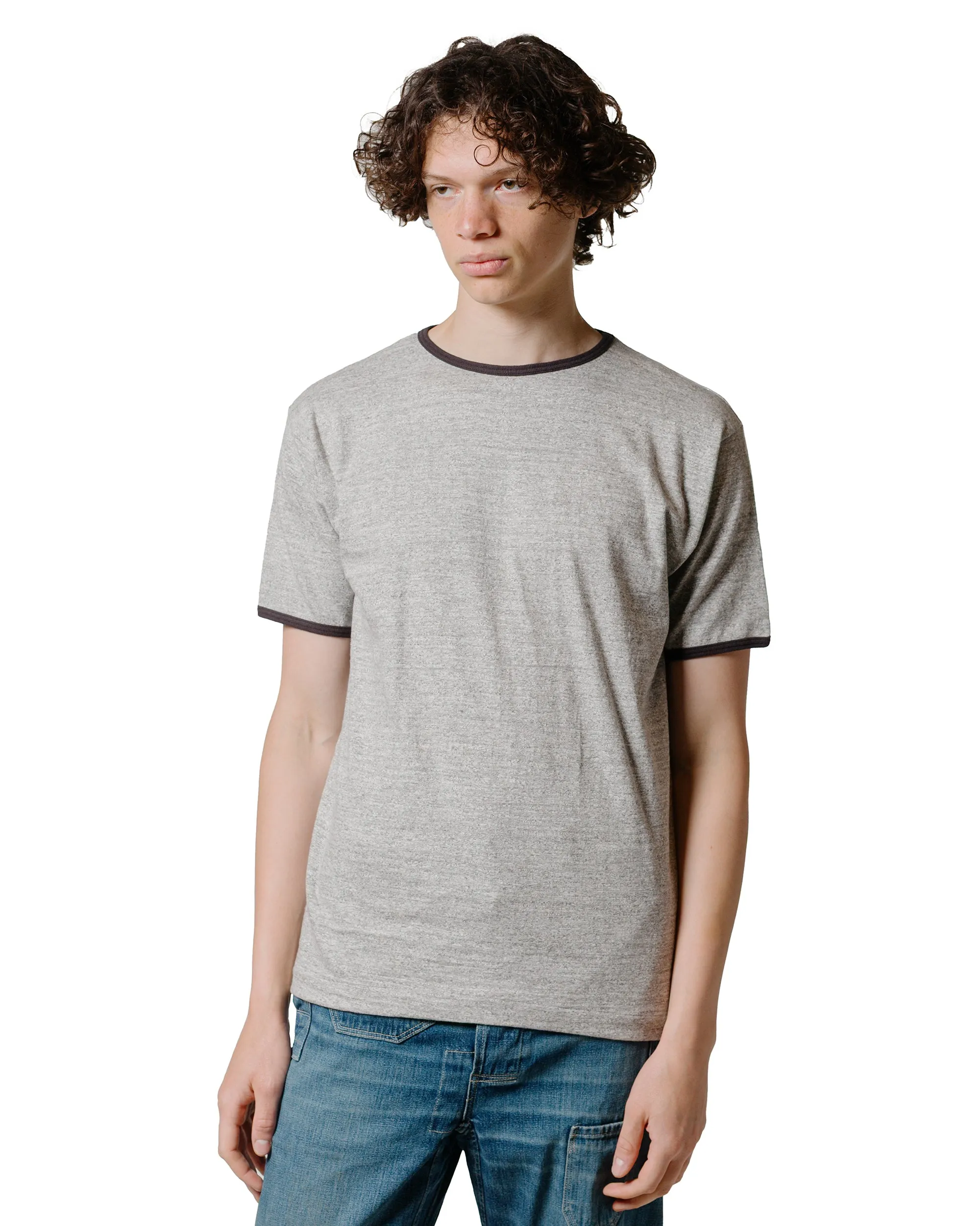 Warehouse Lot. 4059 Ringer T Plain Heather Gray/Black sold by Lost & Found product image thumbnail 2