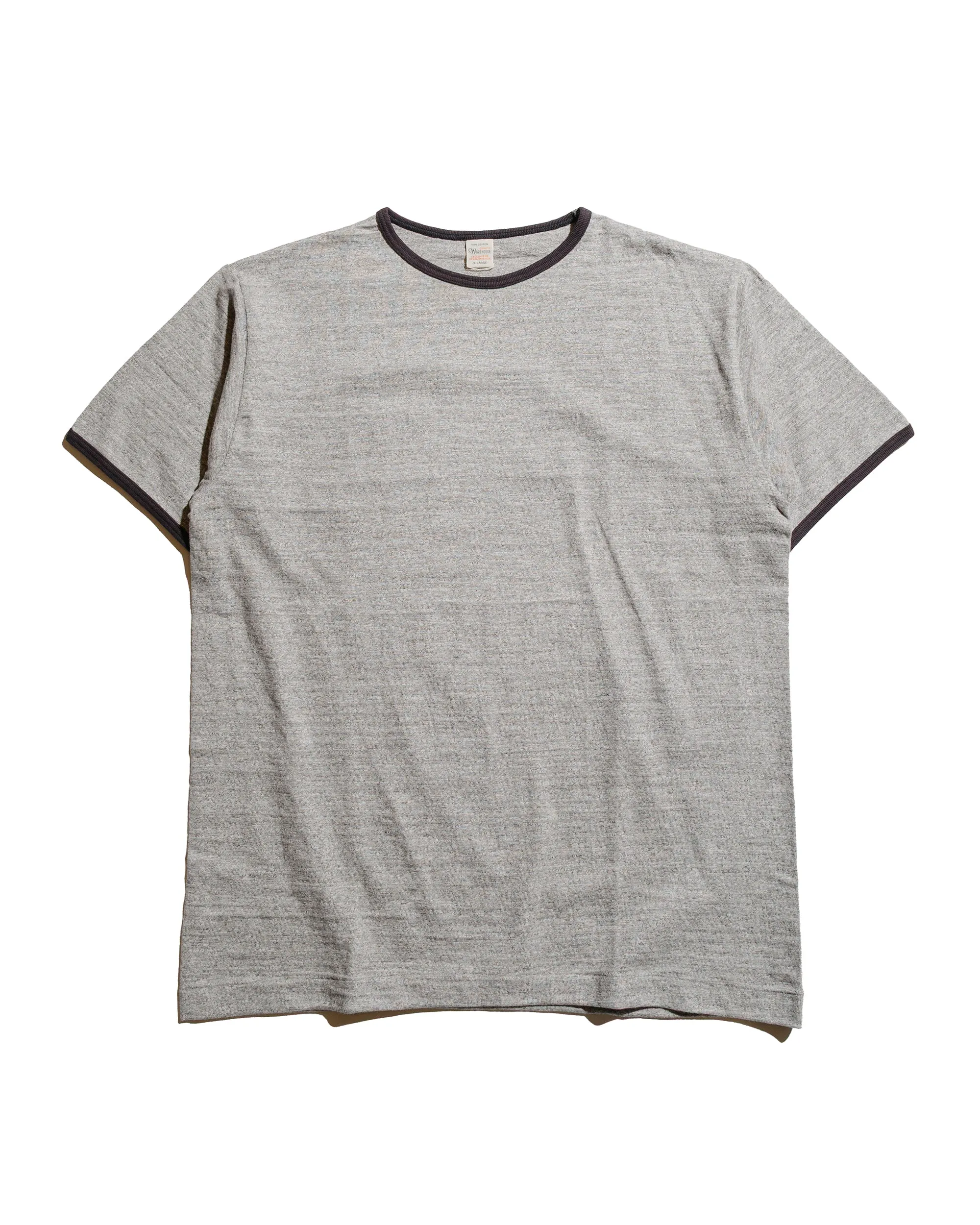 Warehouse Lot. 4059 Ringer T Plain Heather Gray/Black sold by Lost & Found
