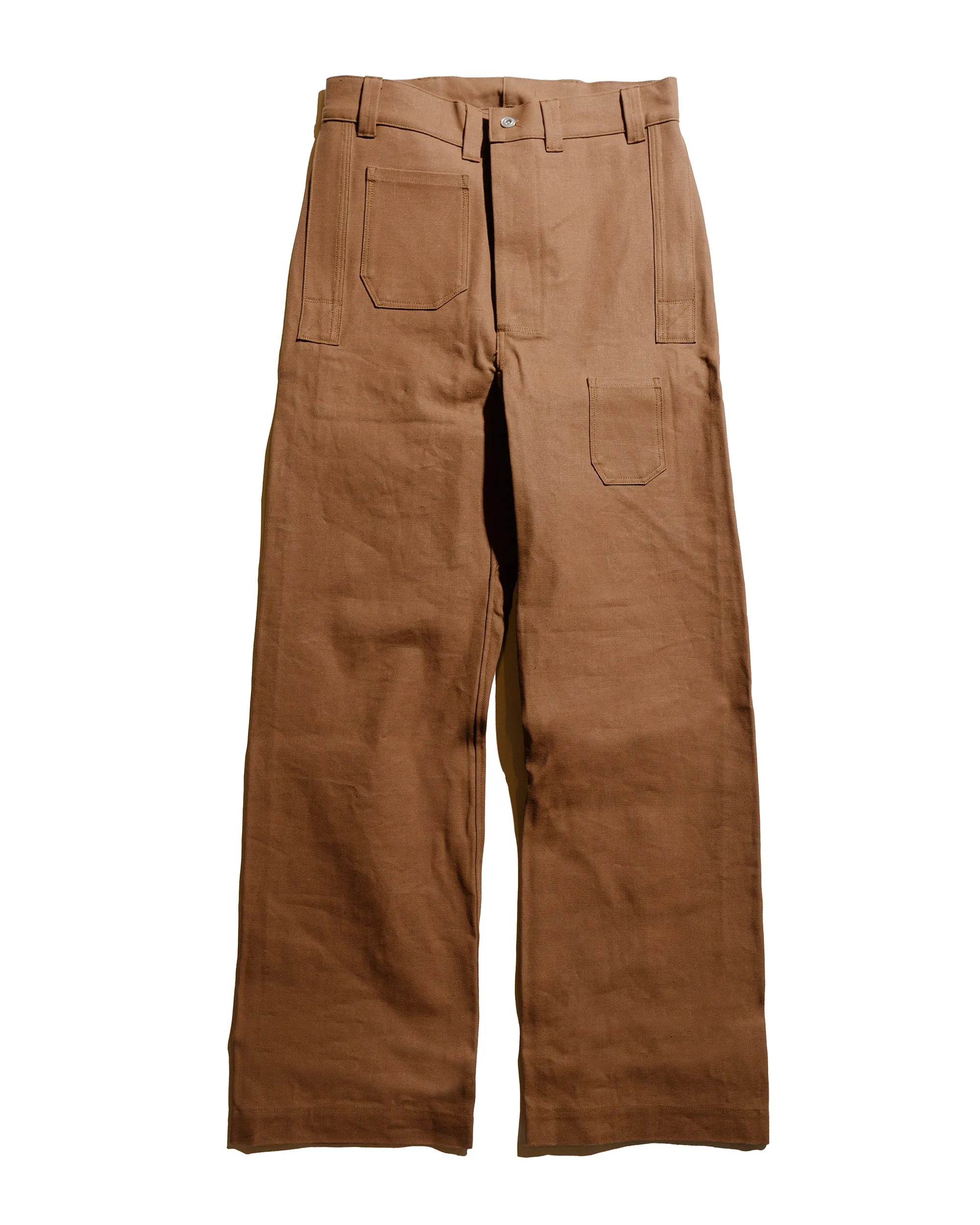 Warehouse Lot. JG-01 1910s Netmaker's Trousers Duck Brown sold by Lost & Found