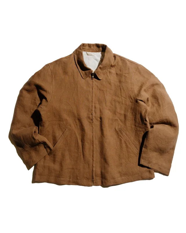 James Coward Site Jacket Brown Welterweight Belgian Linen sold by Lost & Found