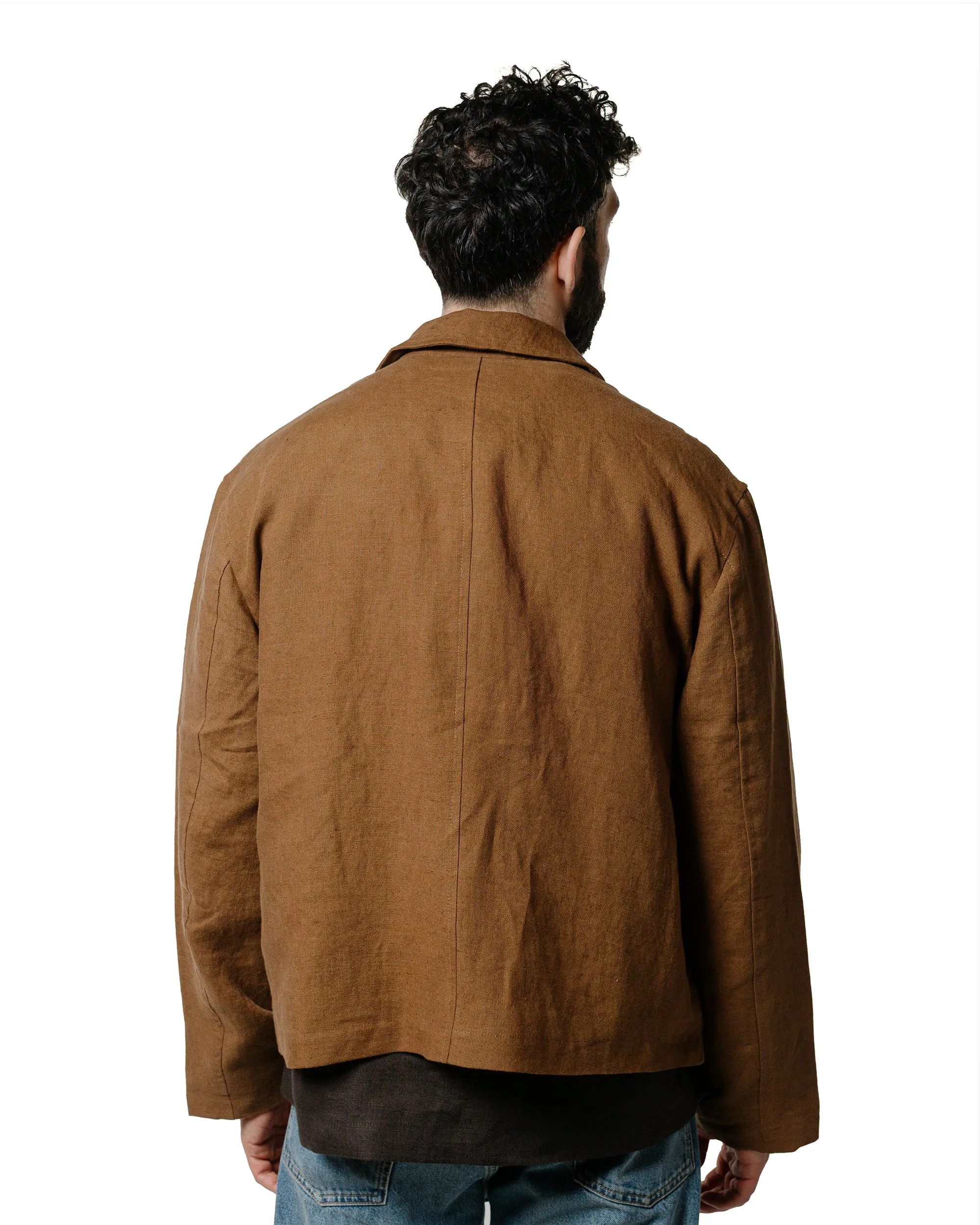 James Coward Site Jacket Brown Welterweight Belgian Linen sold by Lost & Found product image thumbnail 3