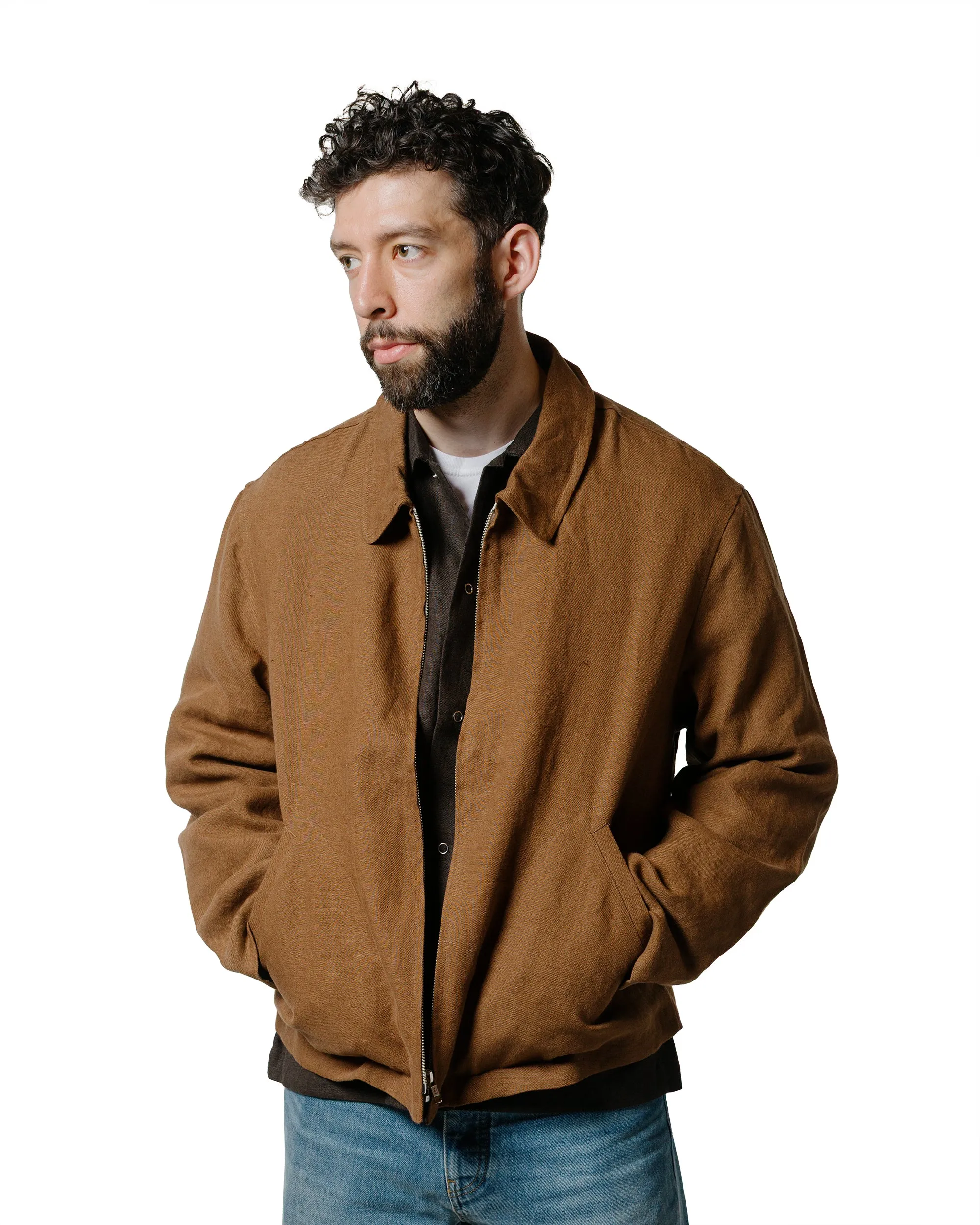 James Coward Site Jacket Brown Welterweight Belgian Linen sold by Lost & Found product image thumbnail 2
