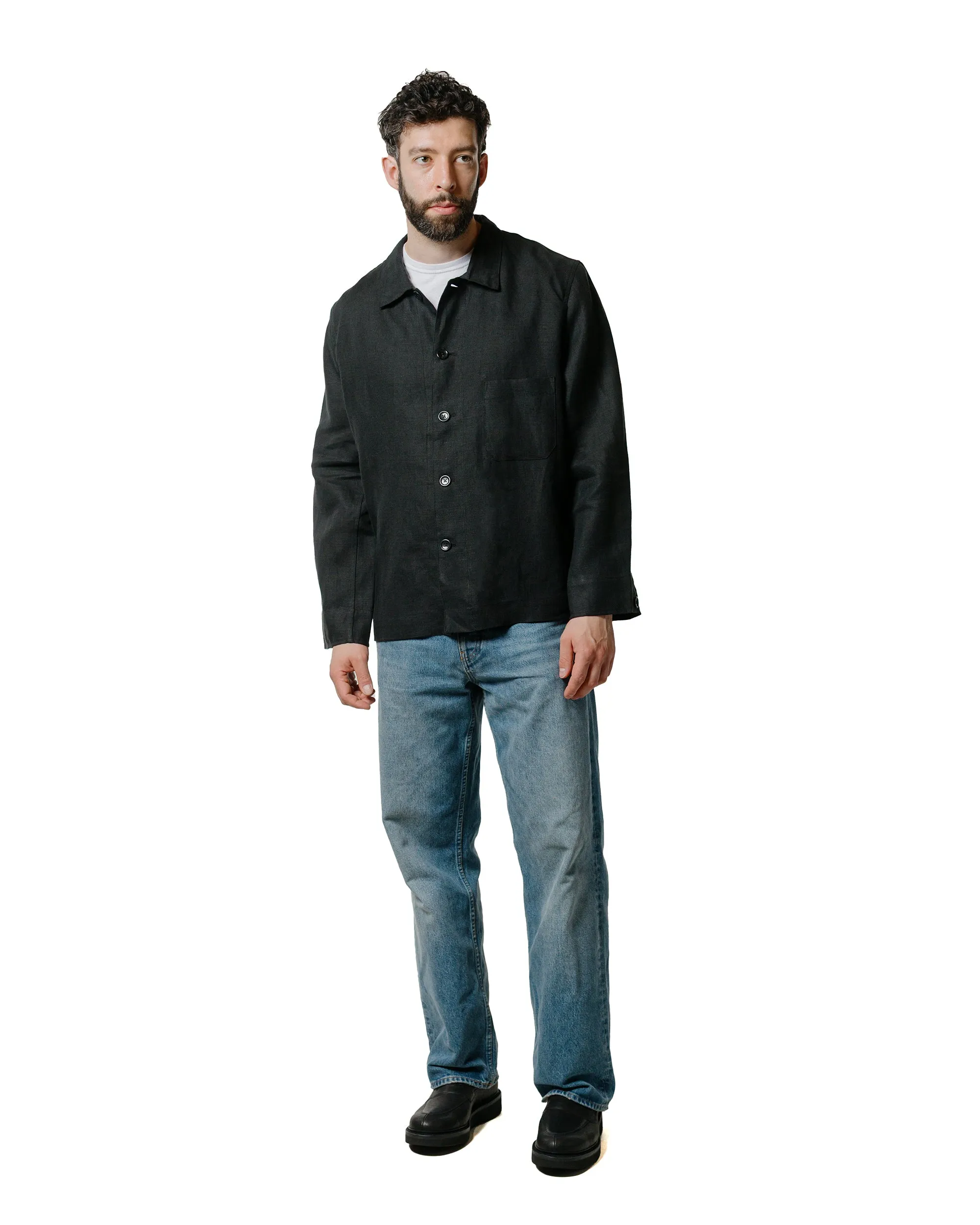 James Coward Transport Shirt Black Welterweight Belgian Linen sold by Lost & Found product image thumbnail 4
