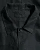 James Coward Transport Shirt Black Welterweight Belgian Linen sold by Lost & Found