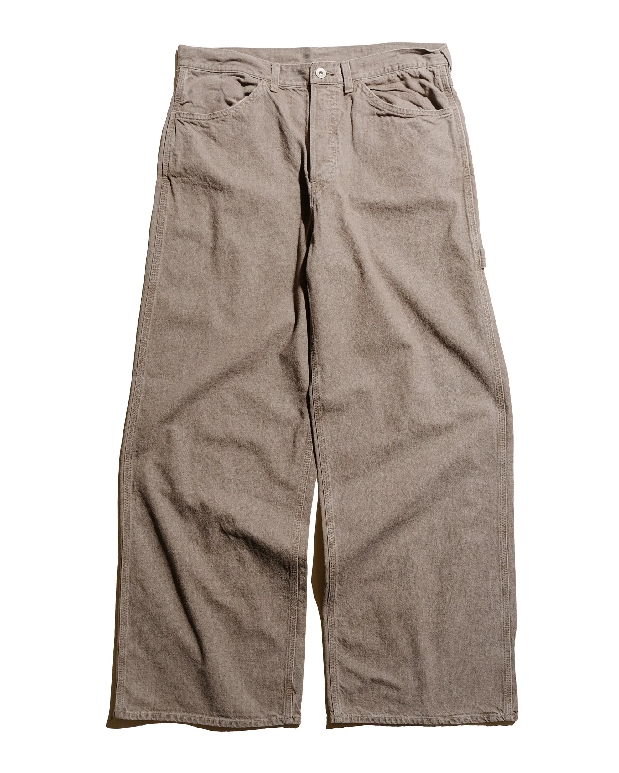 marka Wide Painter Pants Organic Cotton 10oz Denim Brown sold by Lost & Found