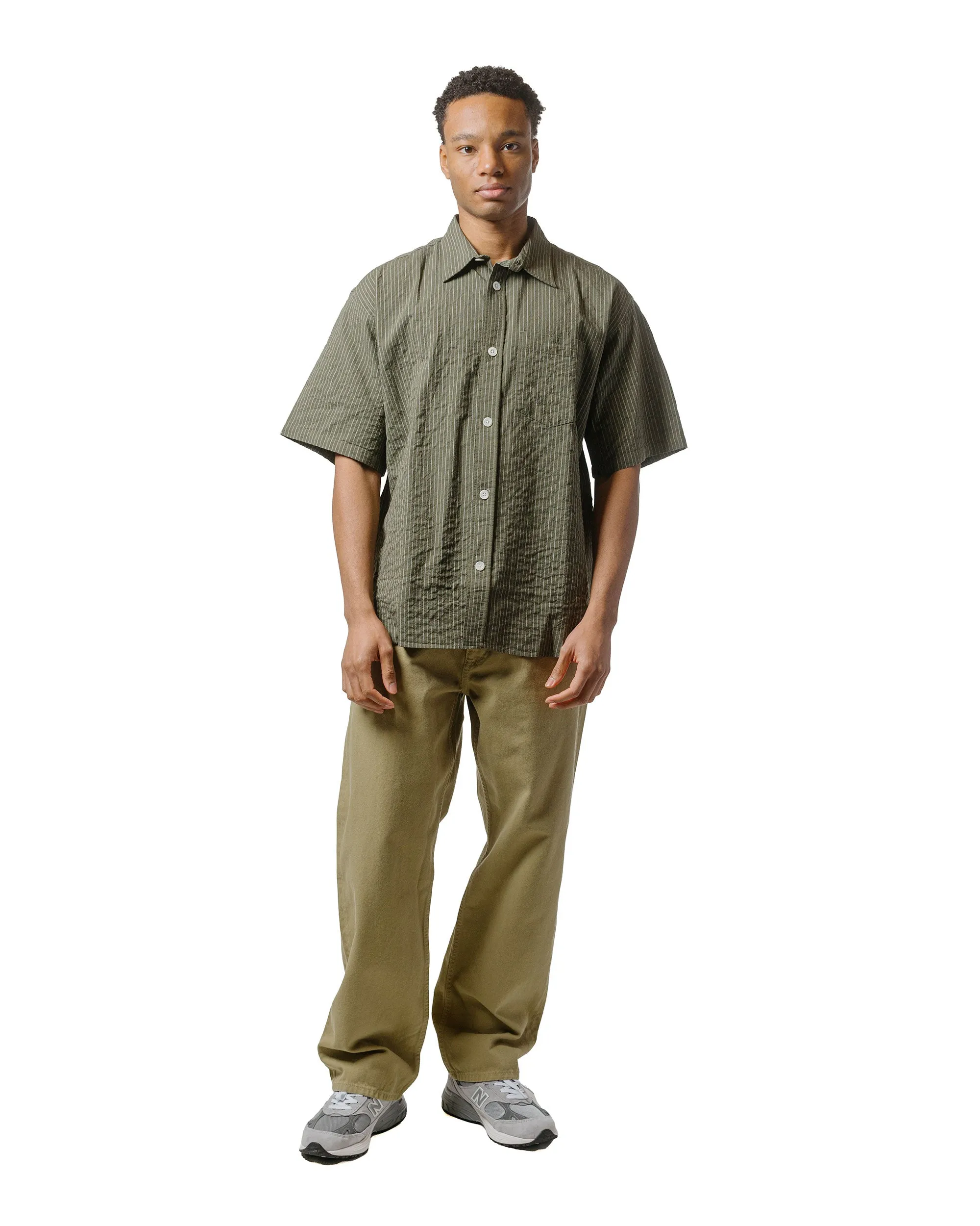 Norse Projects Ole Oversized Striped SS Shirt Moss Green sold by Lost & Found product image thumbnail 4