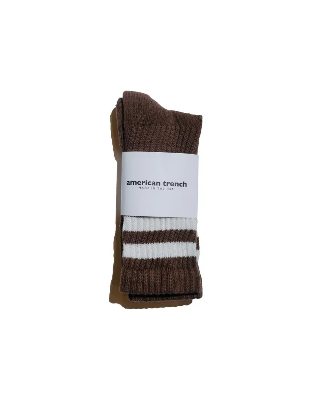 American Trench The Retro Double Stripe Brown sold by Lost & Found