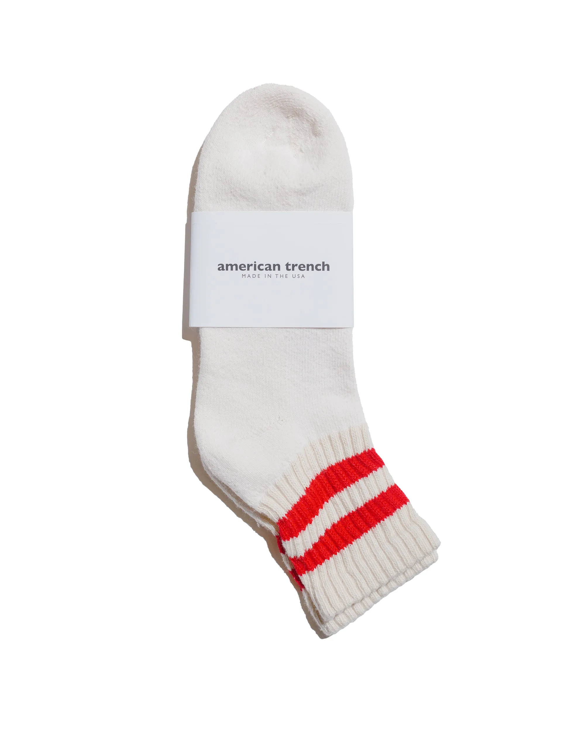 American Trench The Mono Stripe Quarter Crew Red sold by Lost & Found