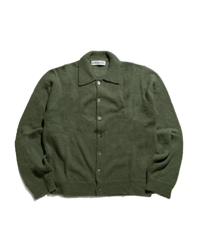 Our Legacy Evening Polo Moss Green Fuzzy Alpaca sold by Lost & Found