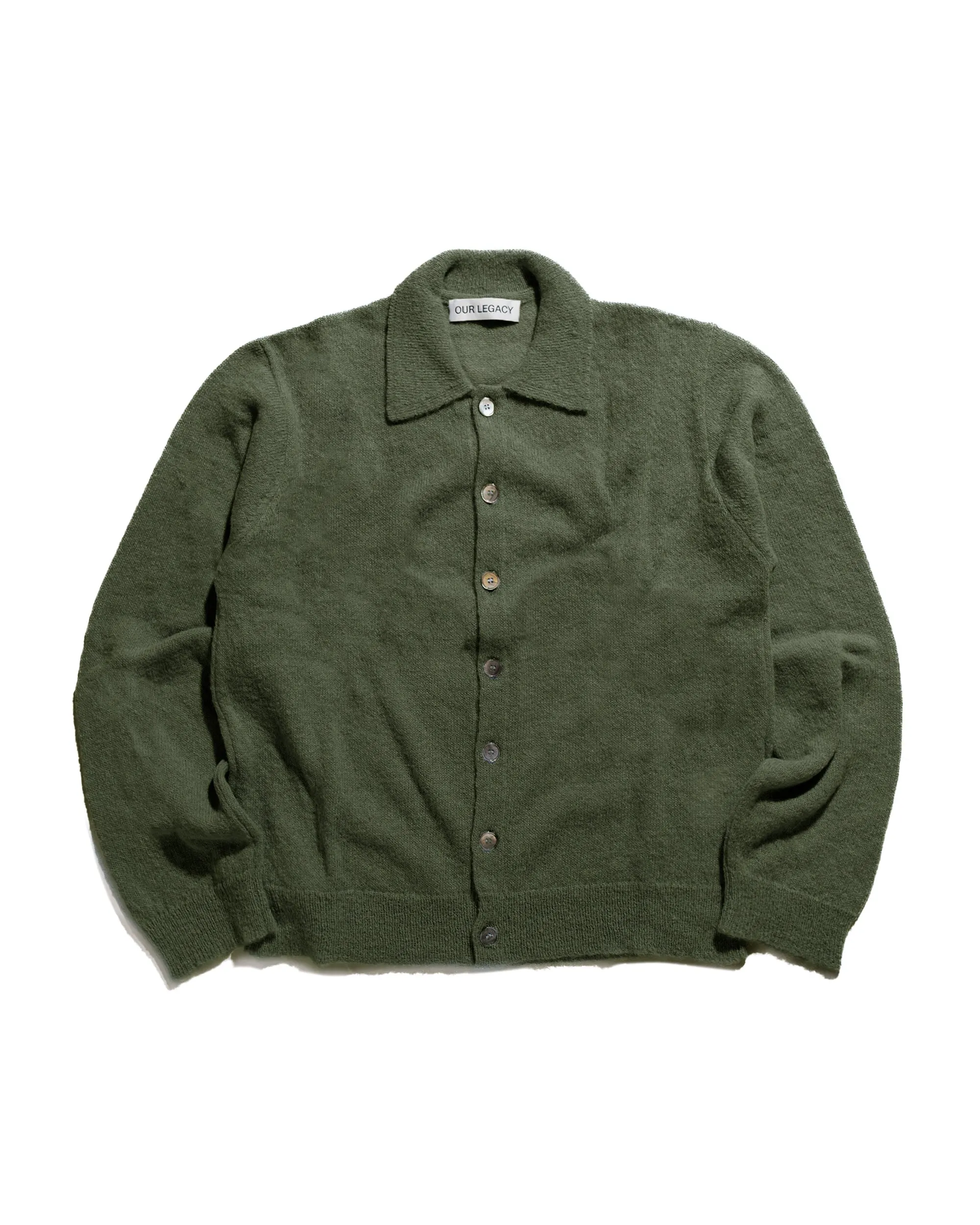 Our Legacy Evening Polo Moss Green Fuzzy Alpaca sold by Lost & Found