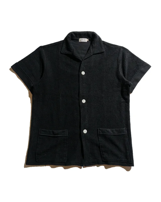 The Real McCoy's MC25001 Cotton Pile Beach Shirt Black sold by Lost & Found