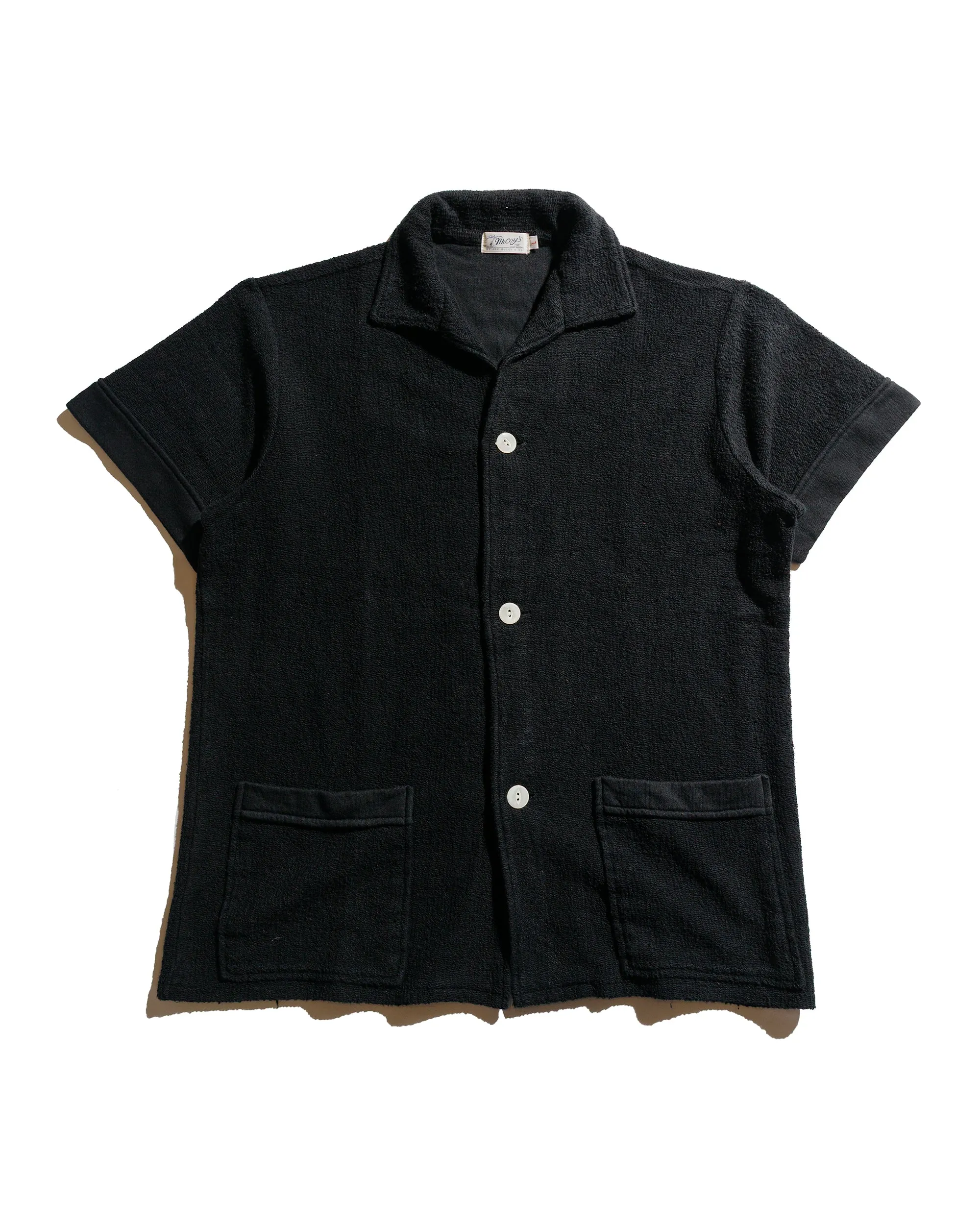 The Real McCoy's MC25001 Cotton Pile Beach Shirt Black sold by Lost & Found