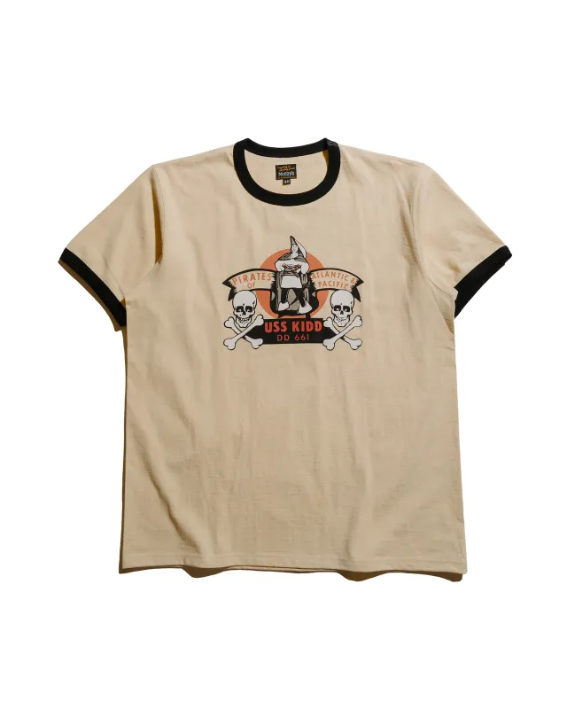 The Real McCoy's MC25005 Military Tee / USS Kidd Ecru/Black sold by Lost & Found