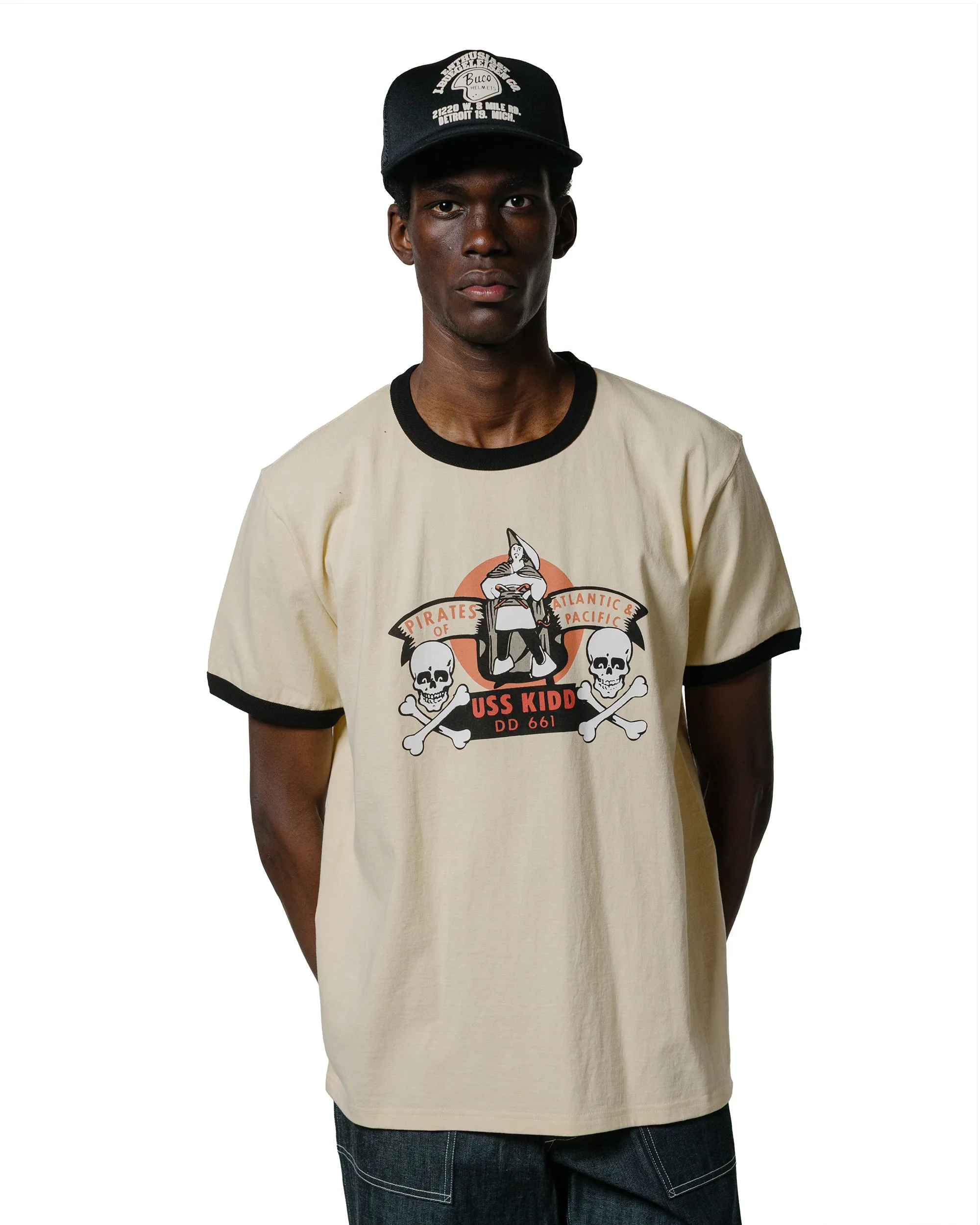 The Real McCoy's MC25005 Military Tee / USS Kidd Ecru/Black sold by Lost & Found product image thumbnail 2