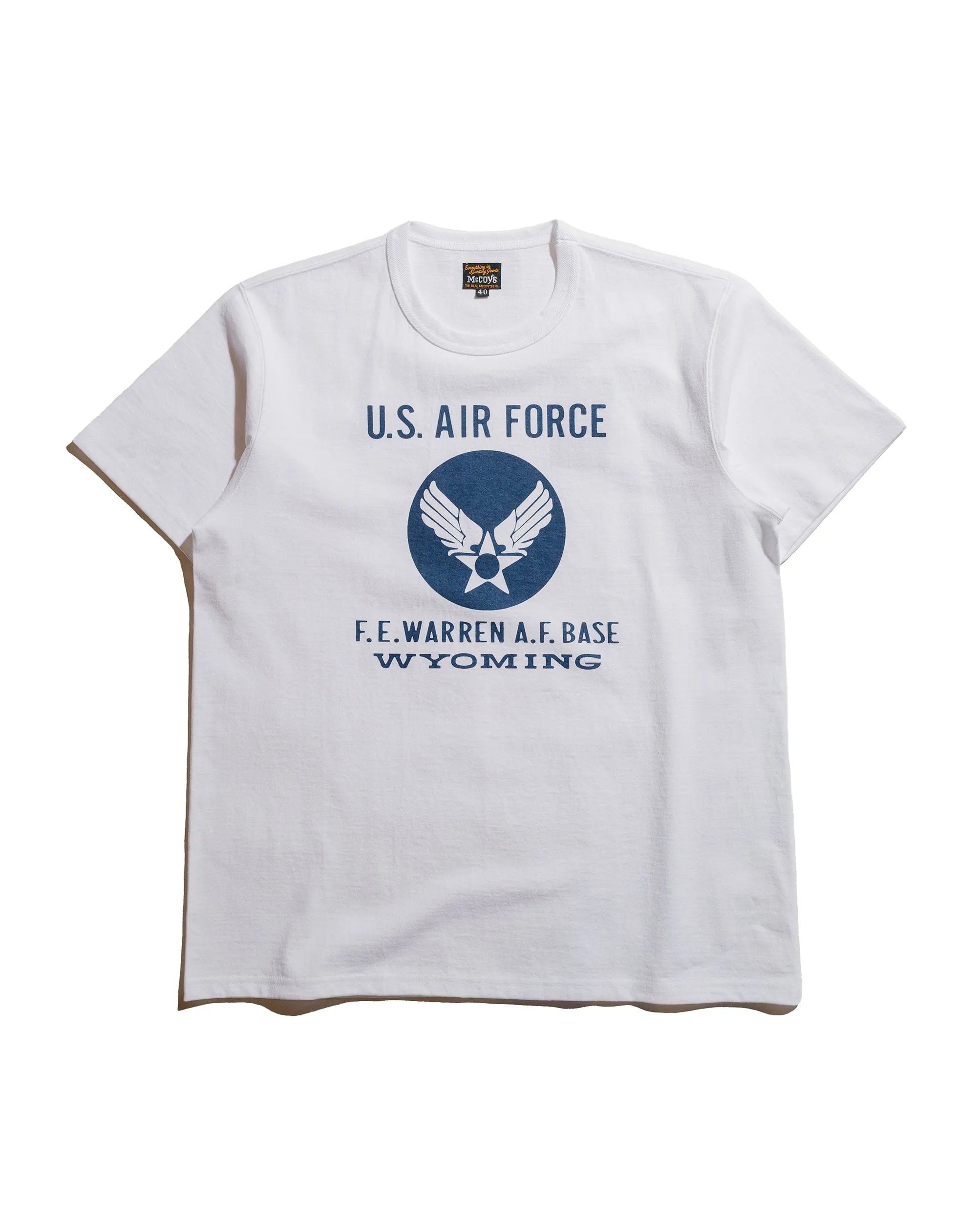 The Real McCoy's MC25007 Military Tee / F.E. Warren Base White sold by Lost & Found
