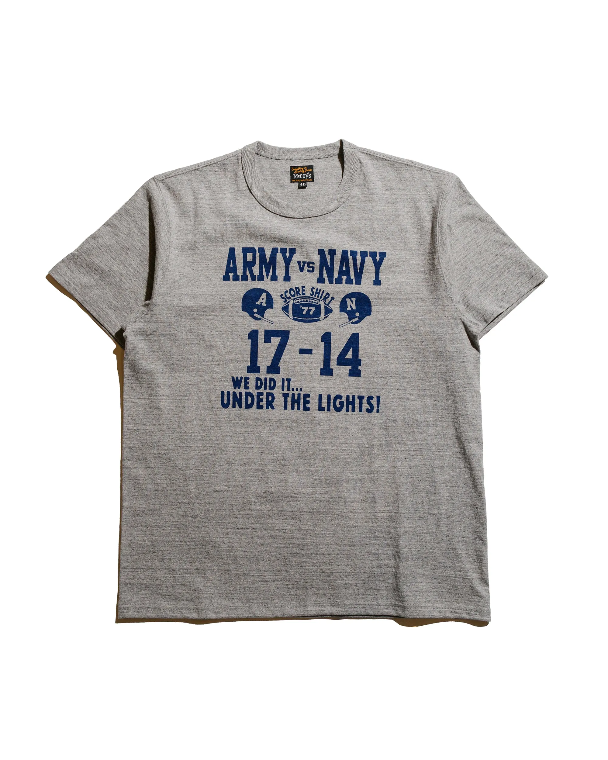 The Real McCoy's MC25011 Military Tee / Army Vs. Navy Gray sold by Lost & Found