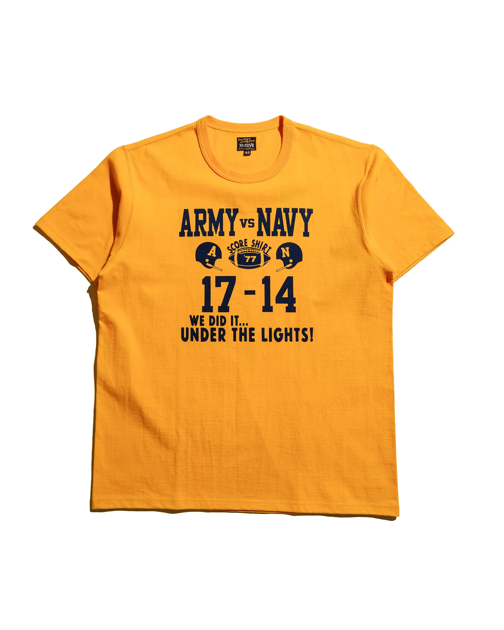 The Real McCoy's MC25011 Military Tee / Army Vs. Navy Yellow sold by Lost & Found