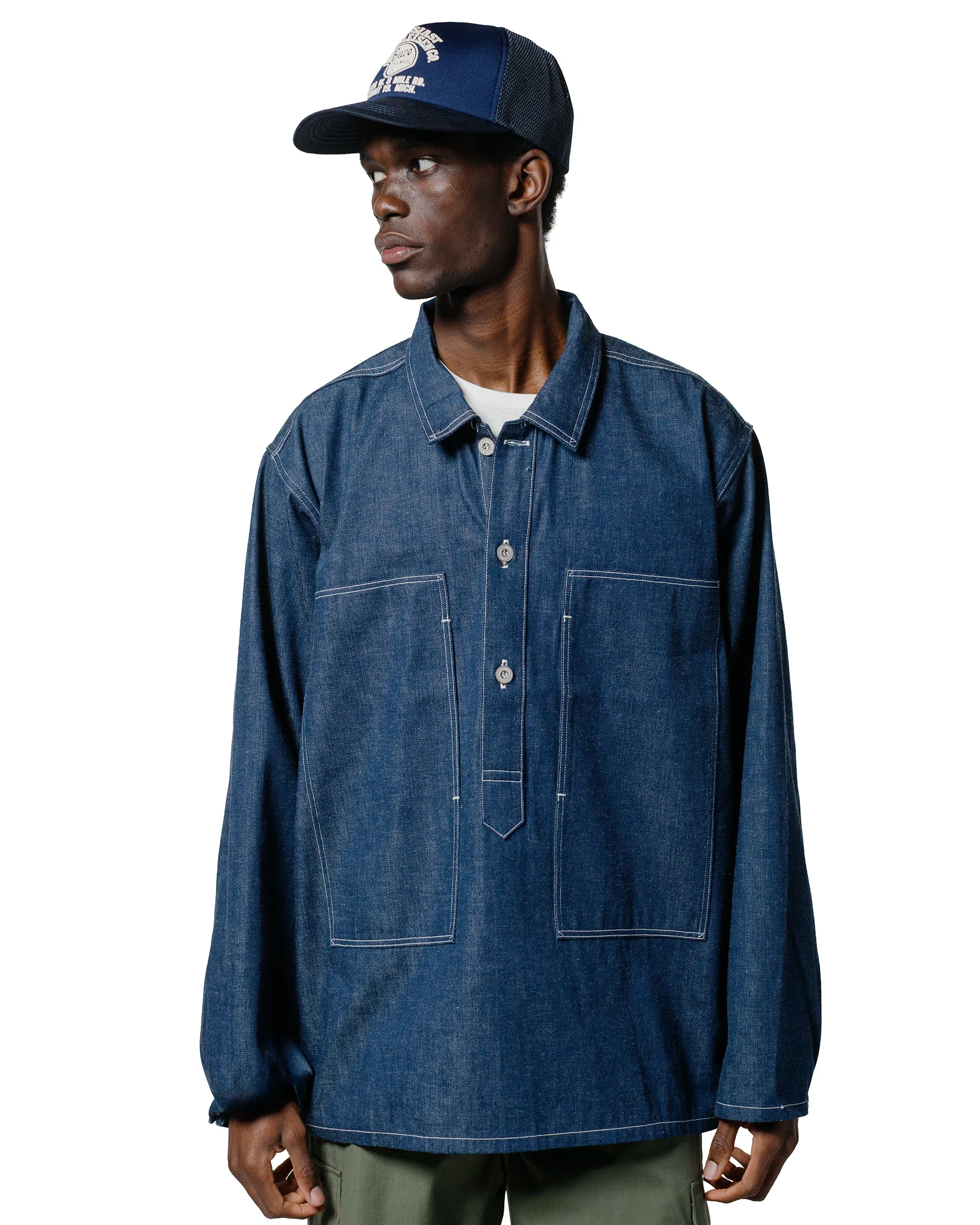 The Real McCoy's MJ25005 Jumper, Working, Denim, Blue Indigo sold by Lost & Found product image thumbnail 2