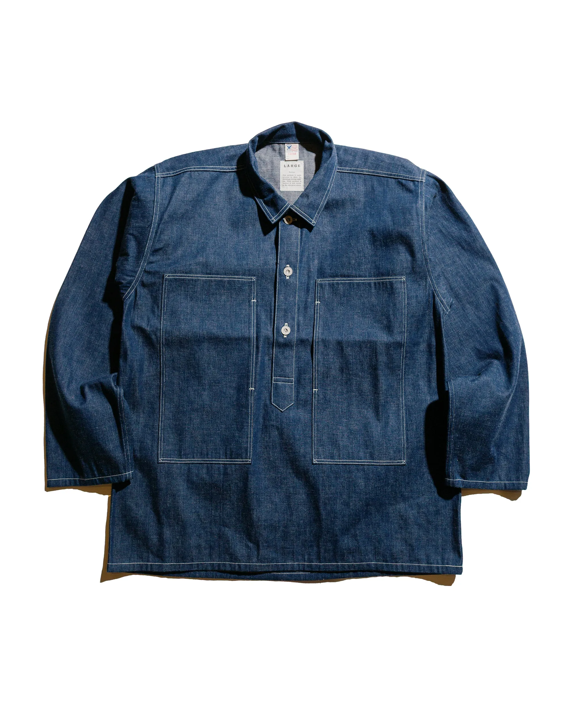 The Real McCoy's MJ25005 Jumper, Working, Denim, Blue Indigo sold by Lost & Found