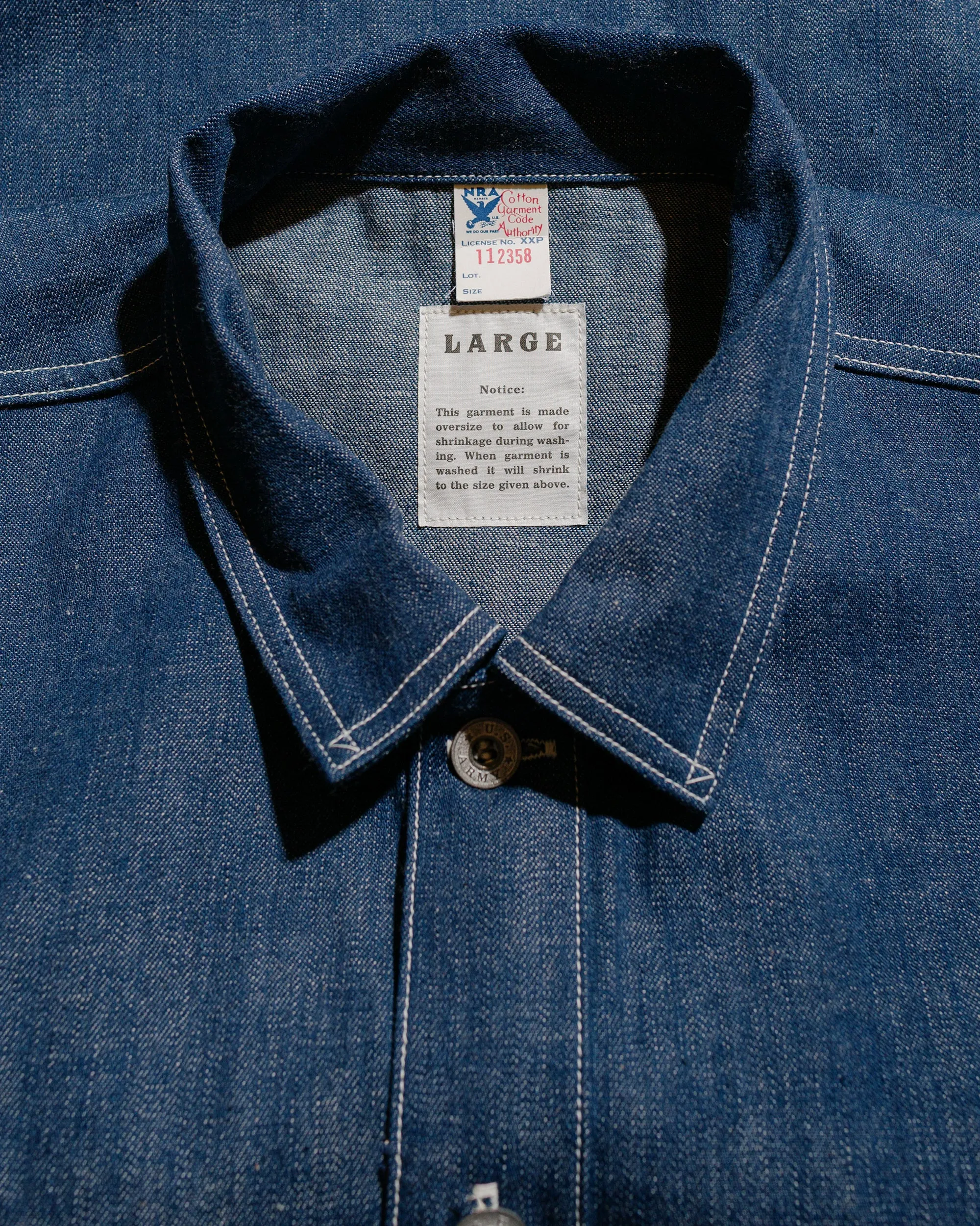 The Real McCoy's MJ25005 Jumper, Working, Denim, Blue Indigo sold by Lost & Found product image thumbnail 5
