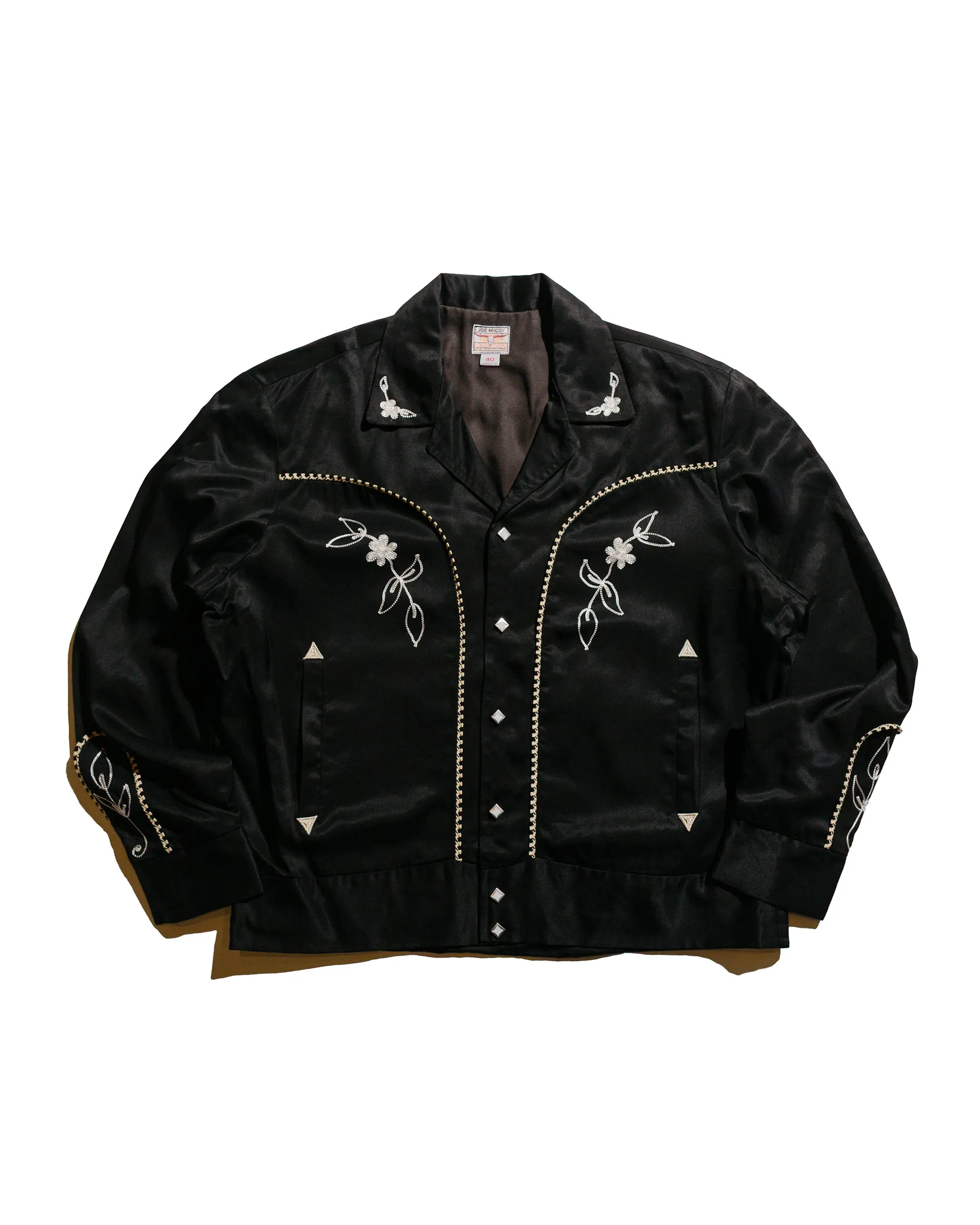 The Real McCoy's MJ25009 Embroidered Rayon Western Jacket Black sold by Lost & Found
