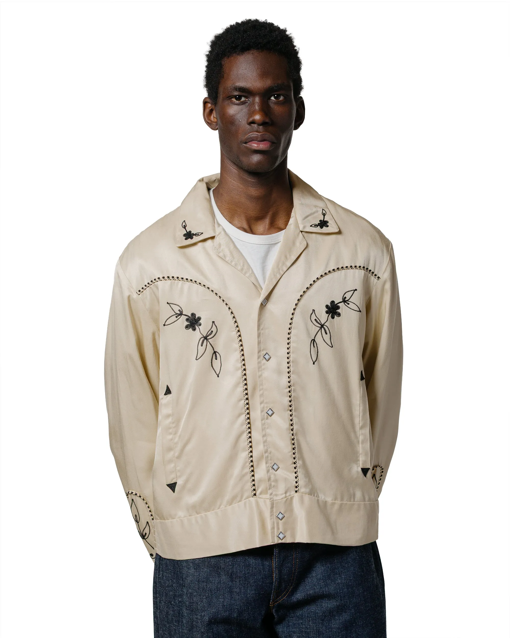 The Real McCoy's MJ25009 Embroidered Rayon Western Jacket Ecru sold by Lost & Found product image thumbnail 2