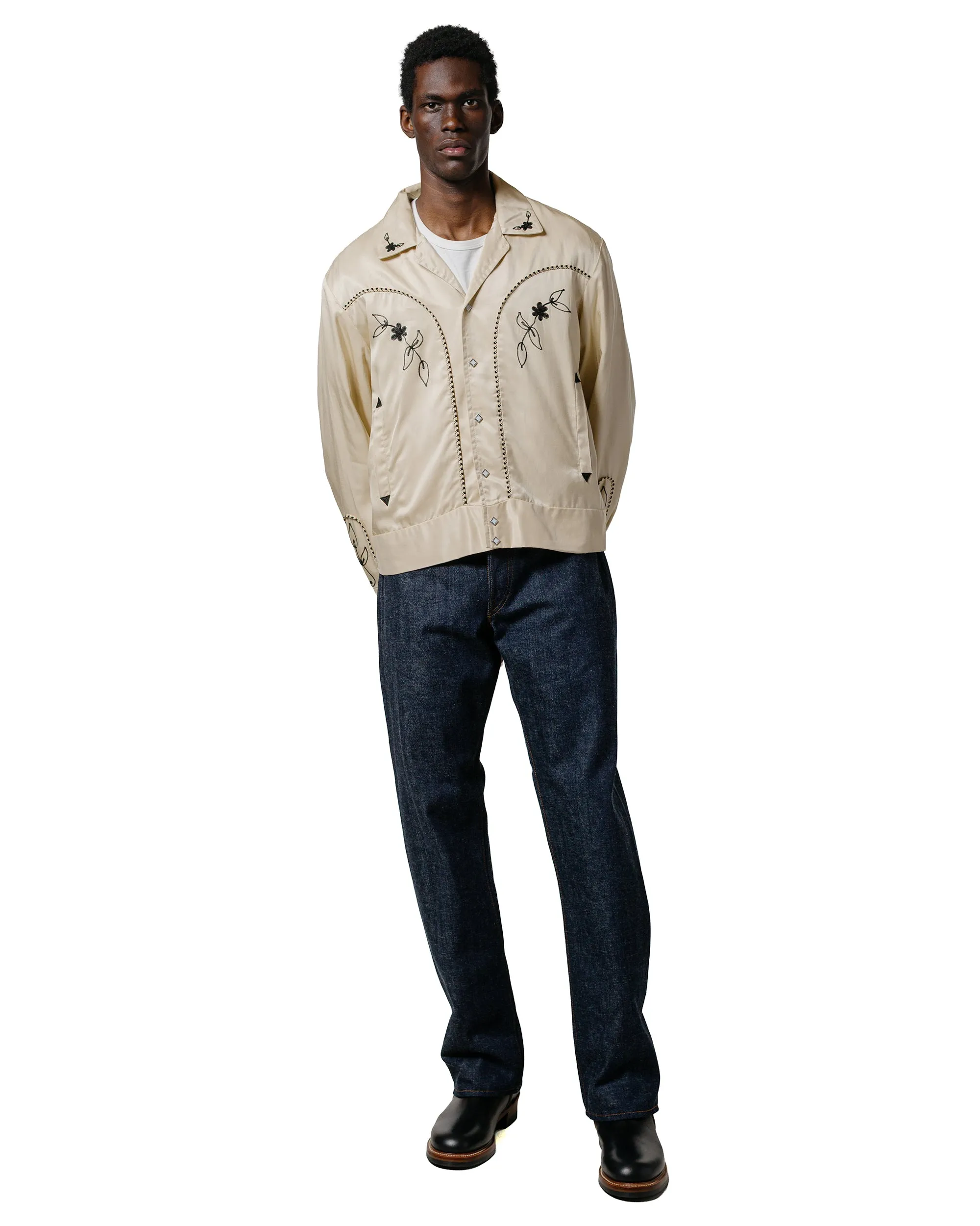 The Real McCoy's MJ25009 Embroidered Rayon Western Jacket Ecru sold by Lost & Found product image thumbnail 4