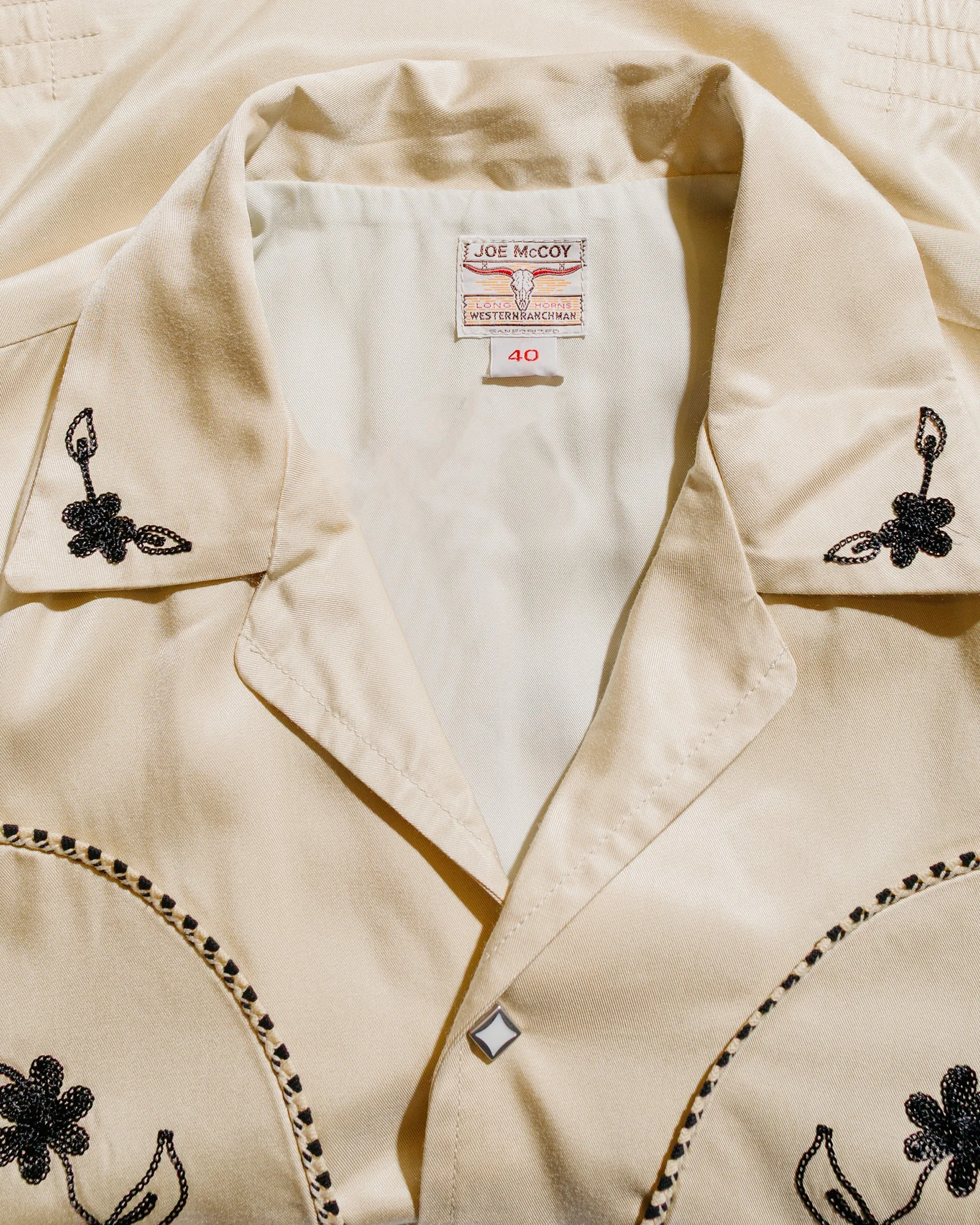 The Real McCoy's MJ25009 Embroidered Rayon Western Jacket Ecru sold by Lost & Found product image thumbnail 5