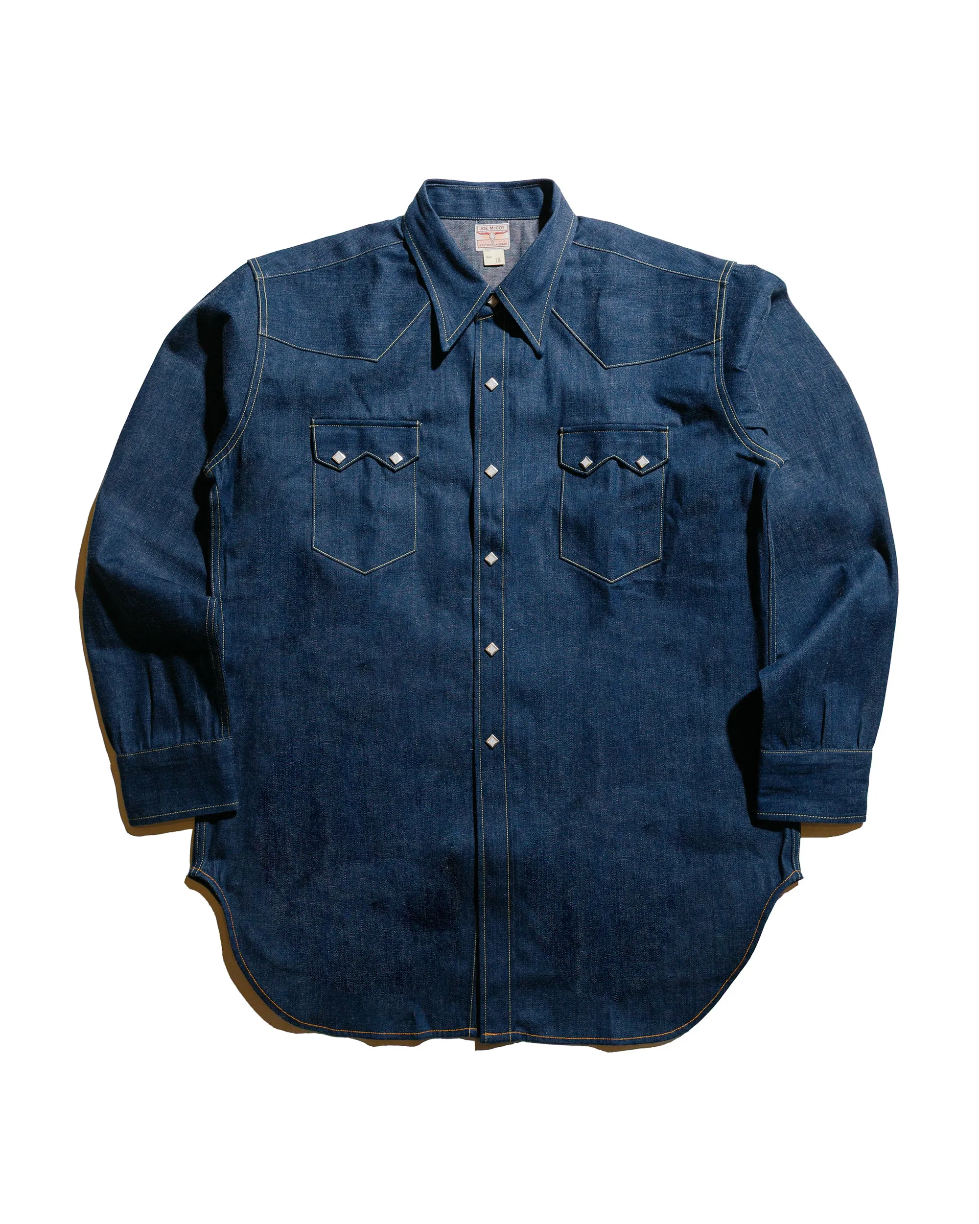 The Real McCoy's MS22003 Denim Western Shirt / Sawtooth Indigo sold by Lost & Found