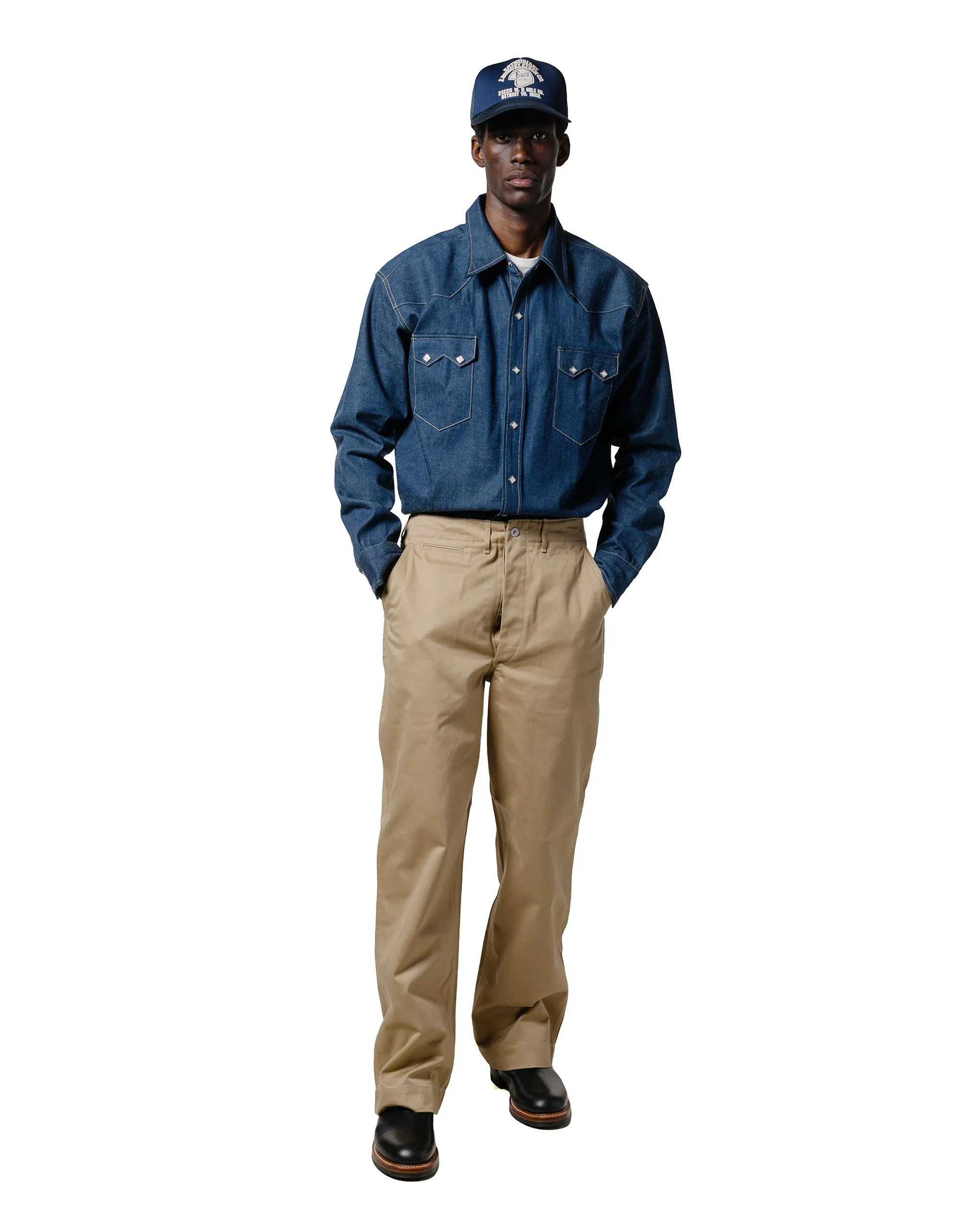 The Real McCoy's MS22003 Denim Western Shirt / Sawtooth Indigo sold by Lost & Found product image thumbnail 4