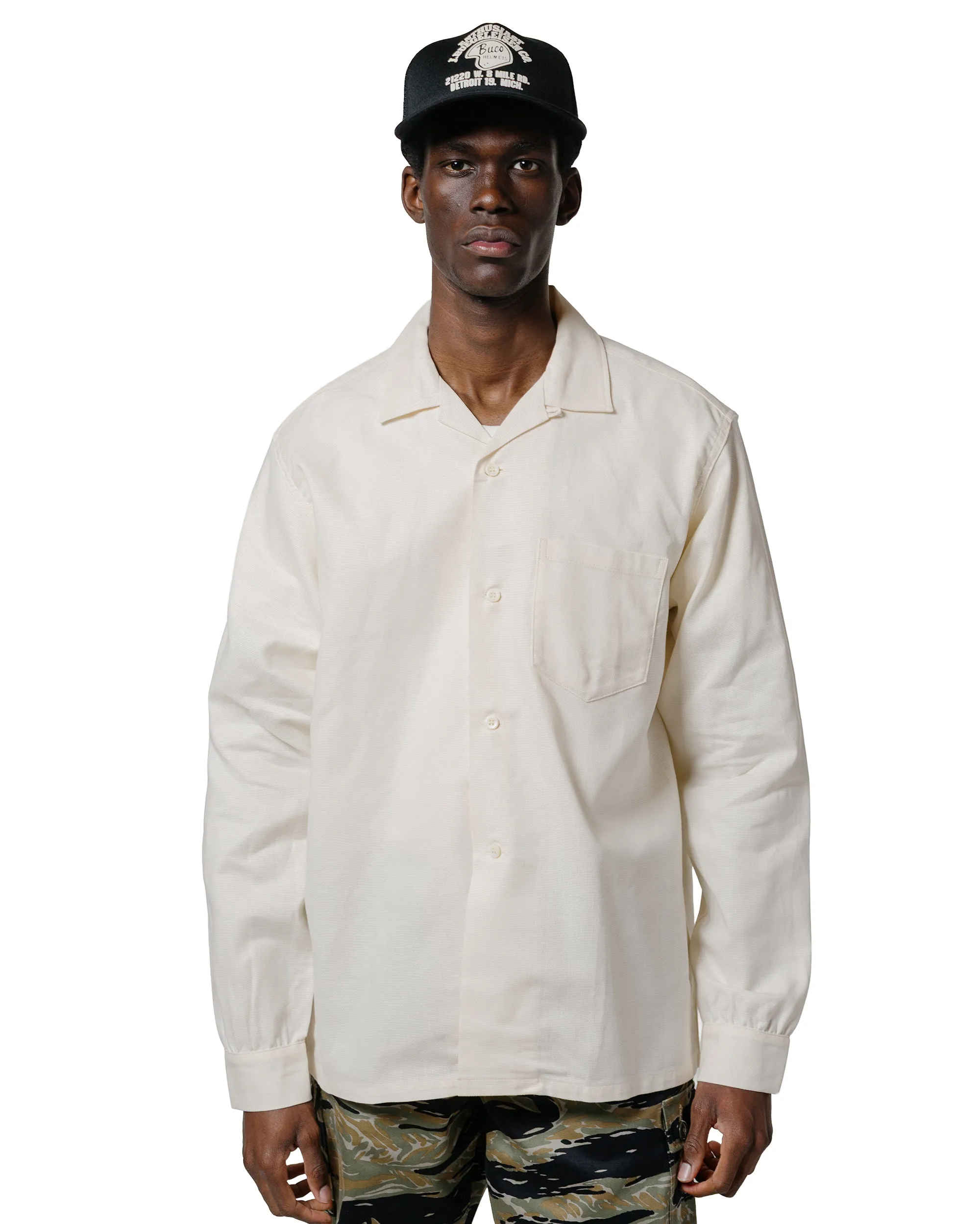 The Real McCoy's MS25010 Joe McCoy Panama Shirt L/S Milk sold by Lost & Found product image thumbnail 2